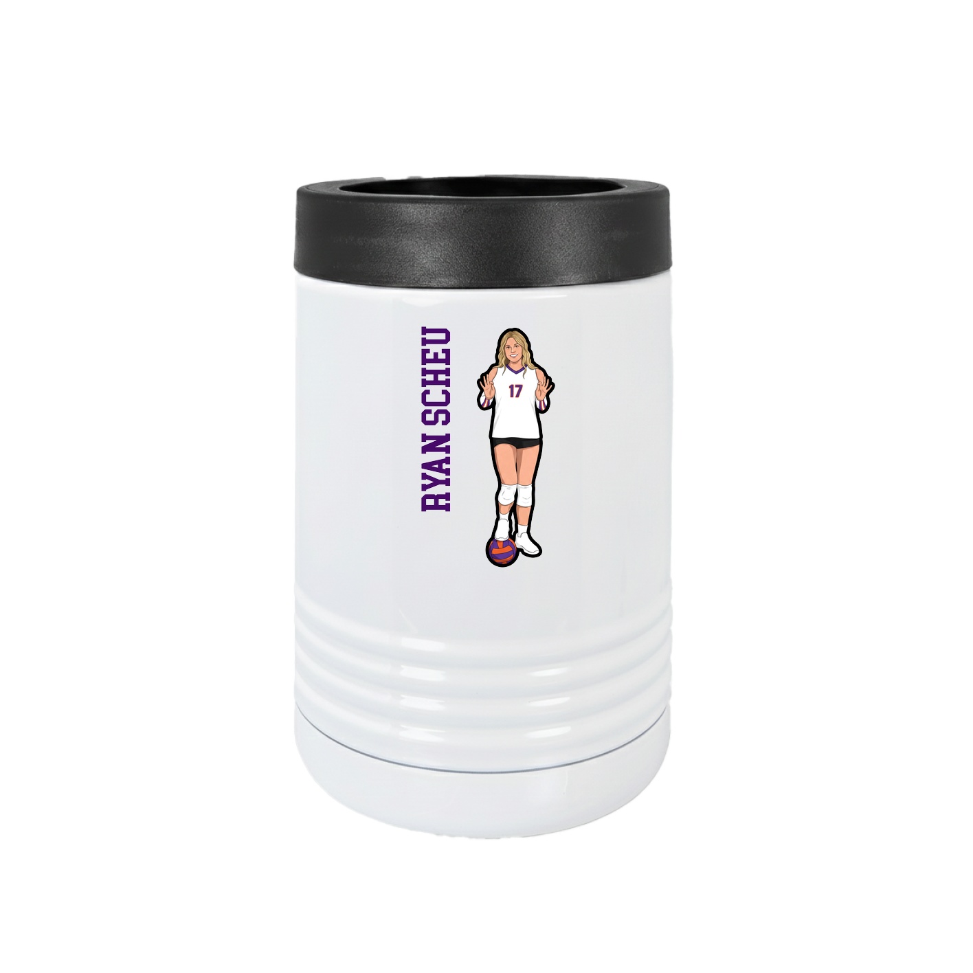 Beverage Holder — Name Vertical in White