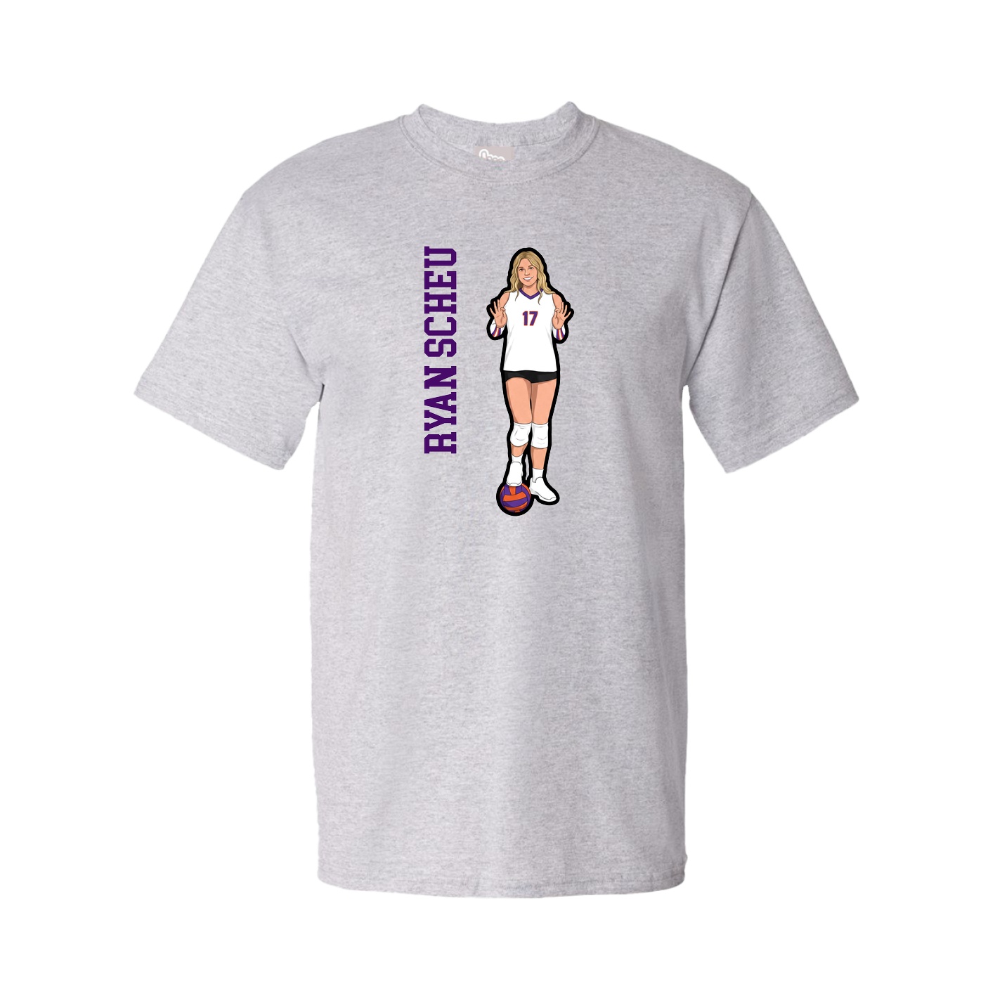 Youth Tee — Name Vertical in Grey