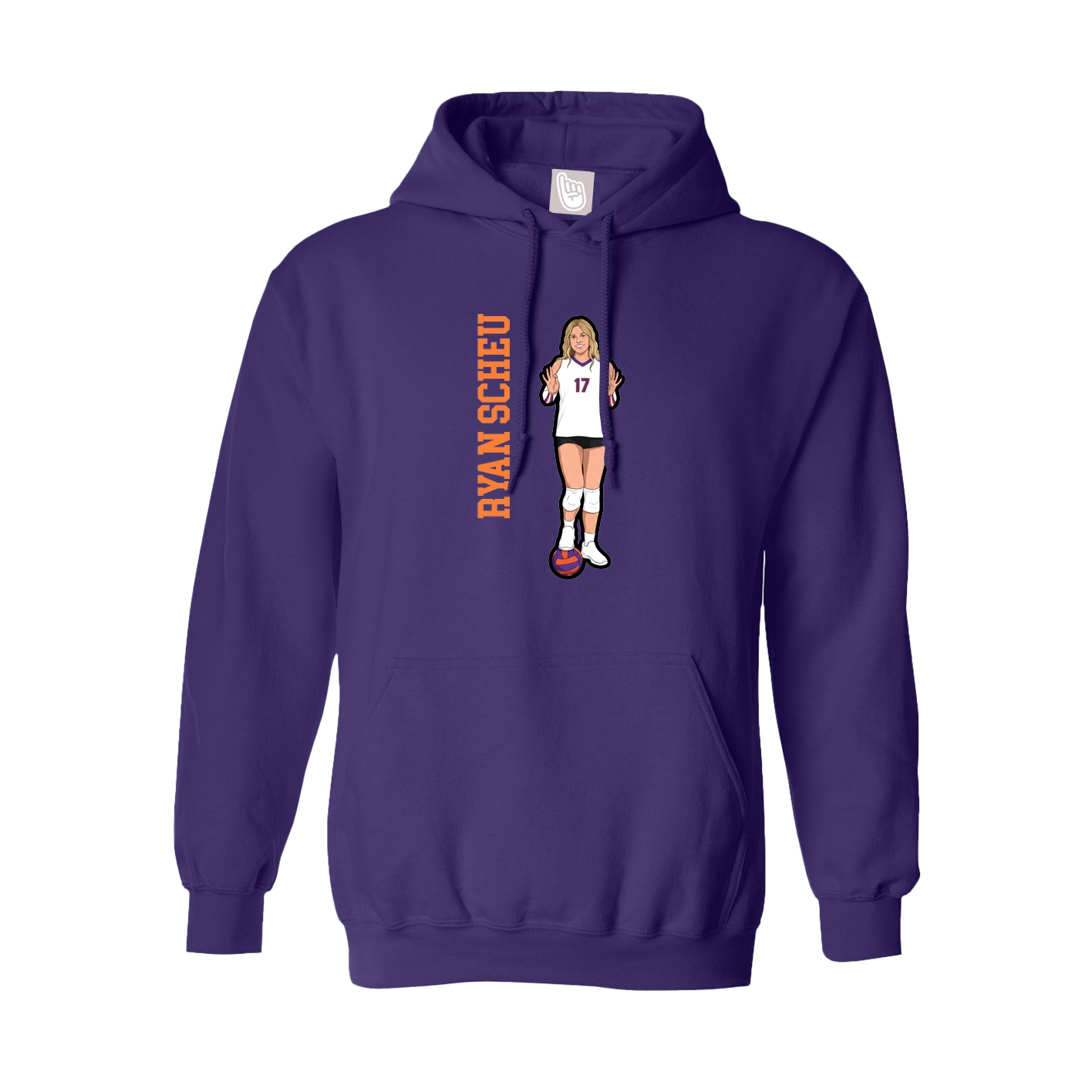 Hoodie — Name Vertical in Purple