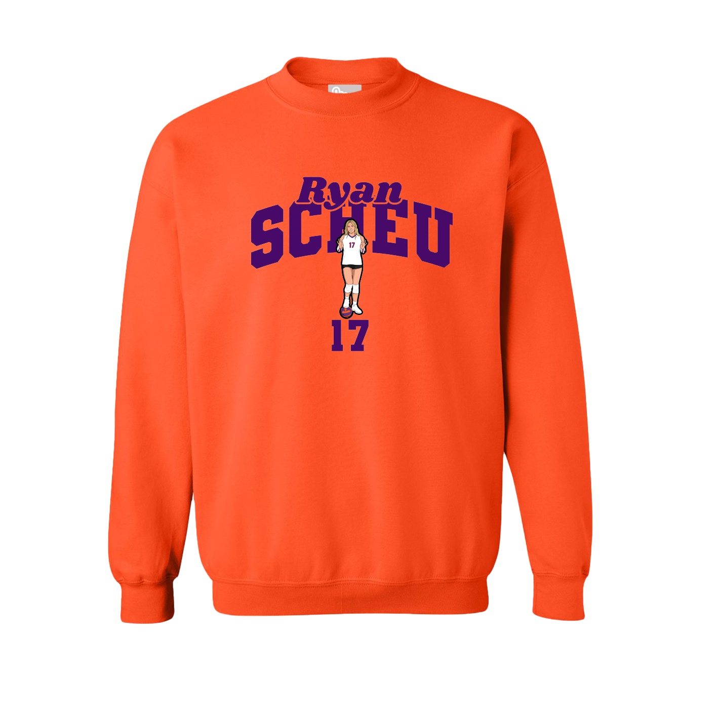 Fleece Crew — Signature Arch in Orange