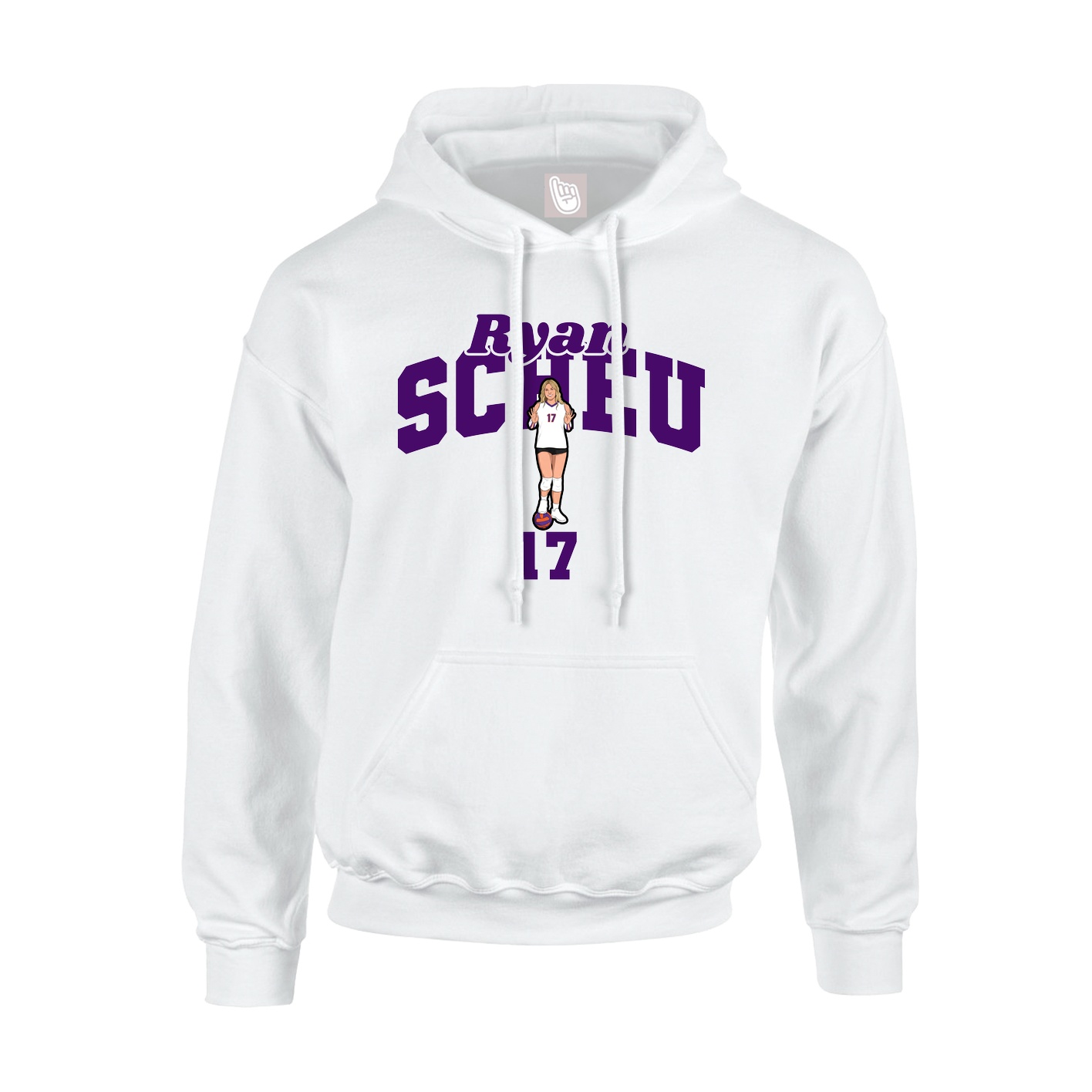 Youth Hoodie — Signature Arch in White