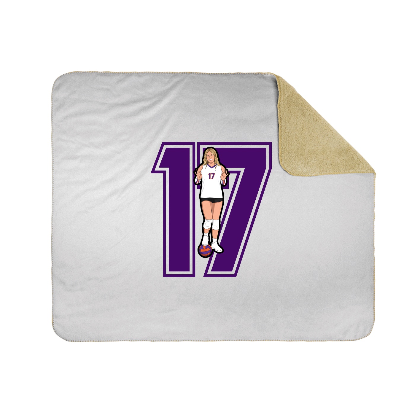 Throw Blanket — Number in White