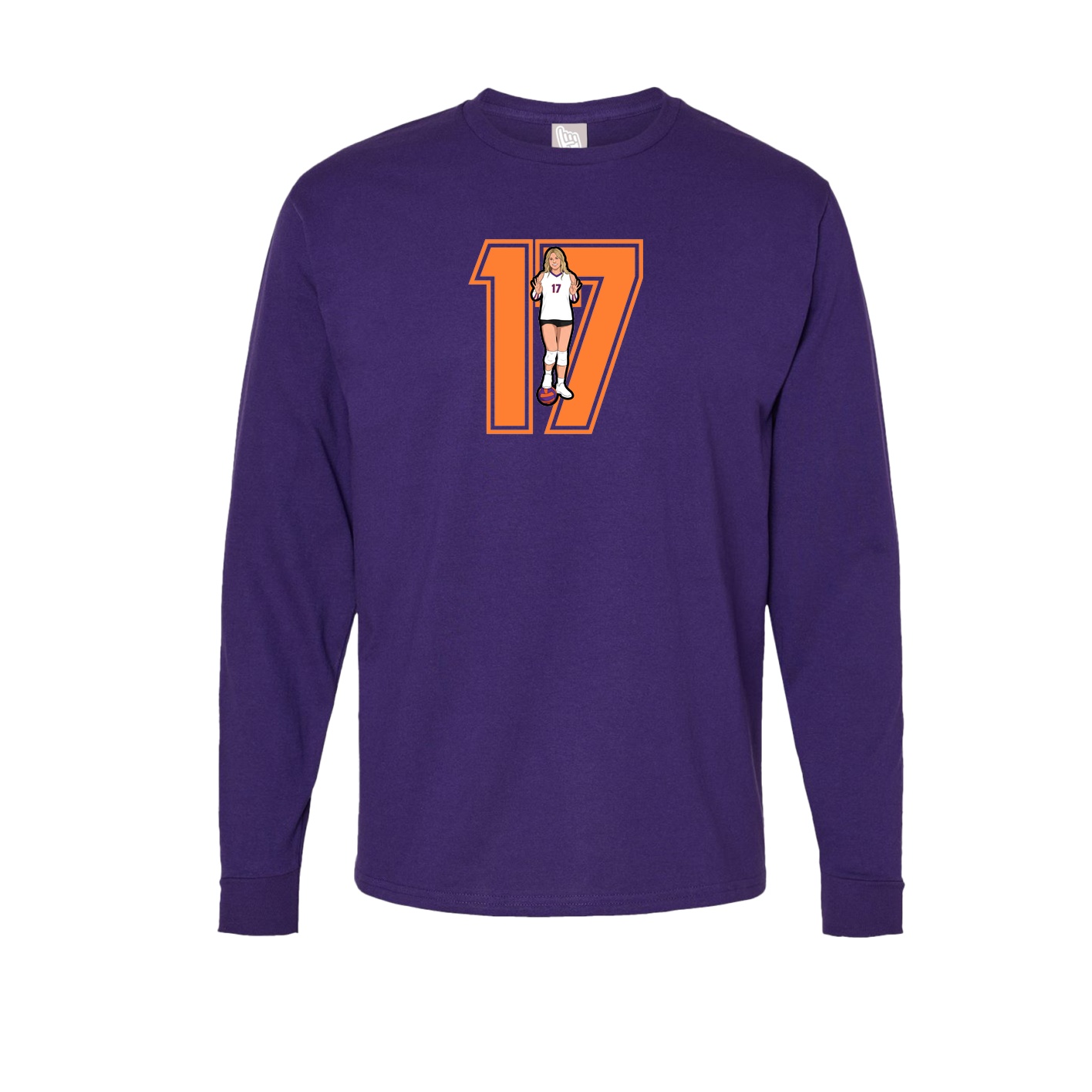 Long Sleeve Tee — Number in Purple