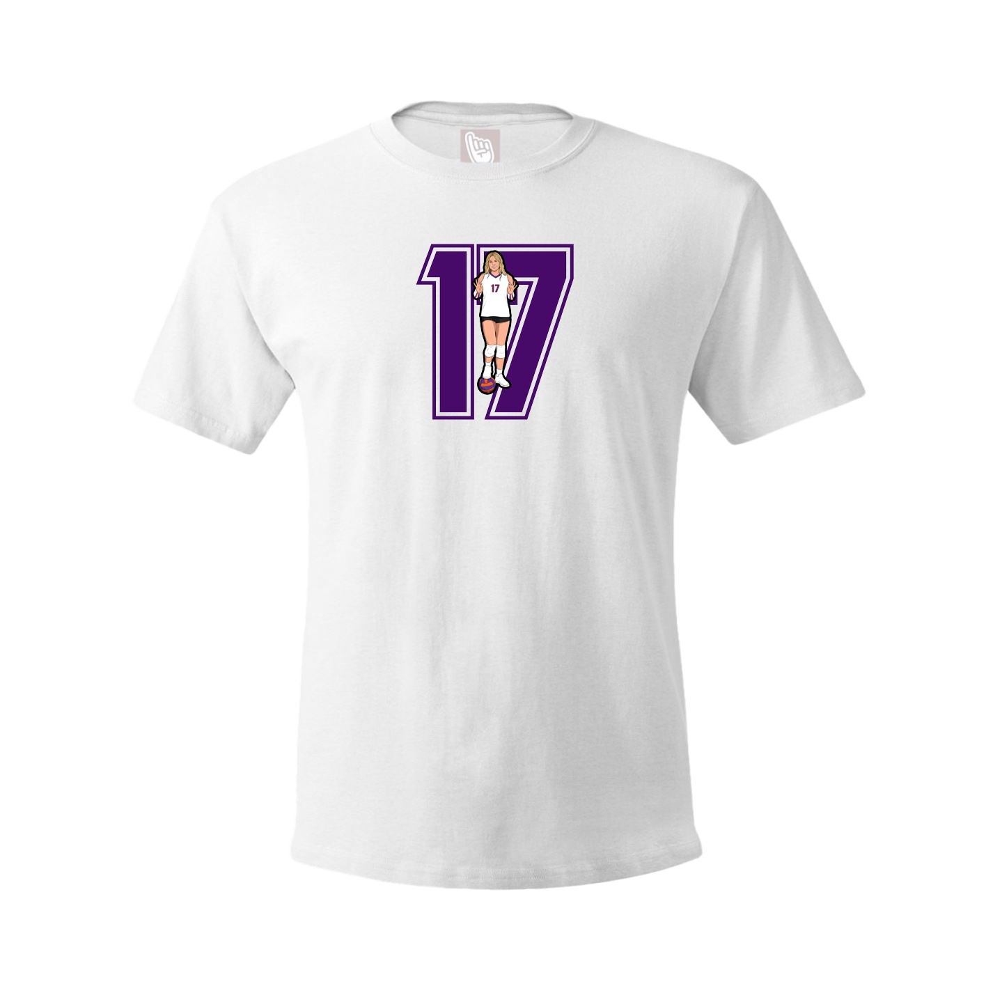 Youth Tee — Number in White