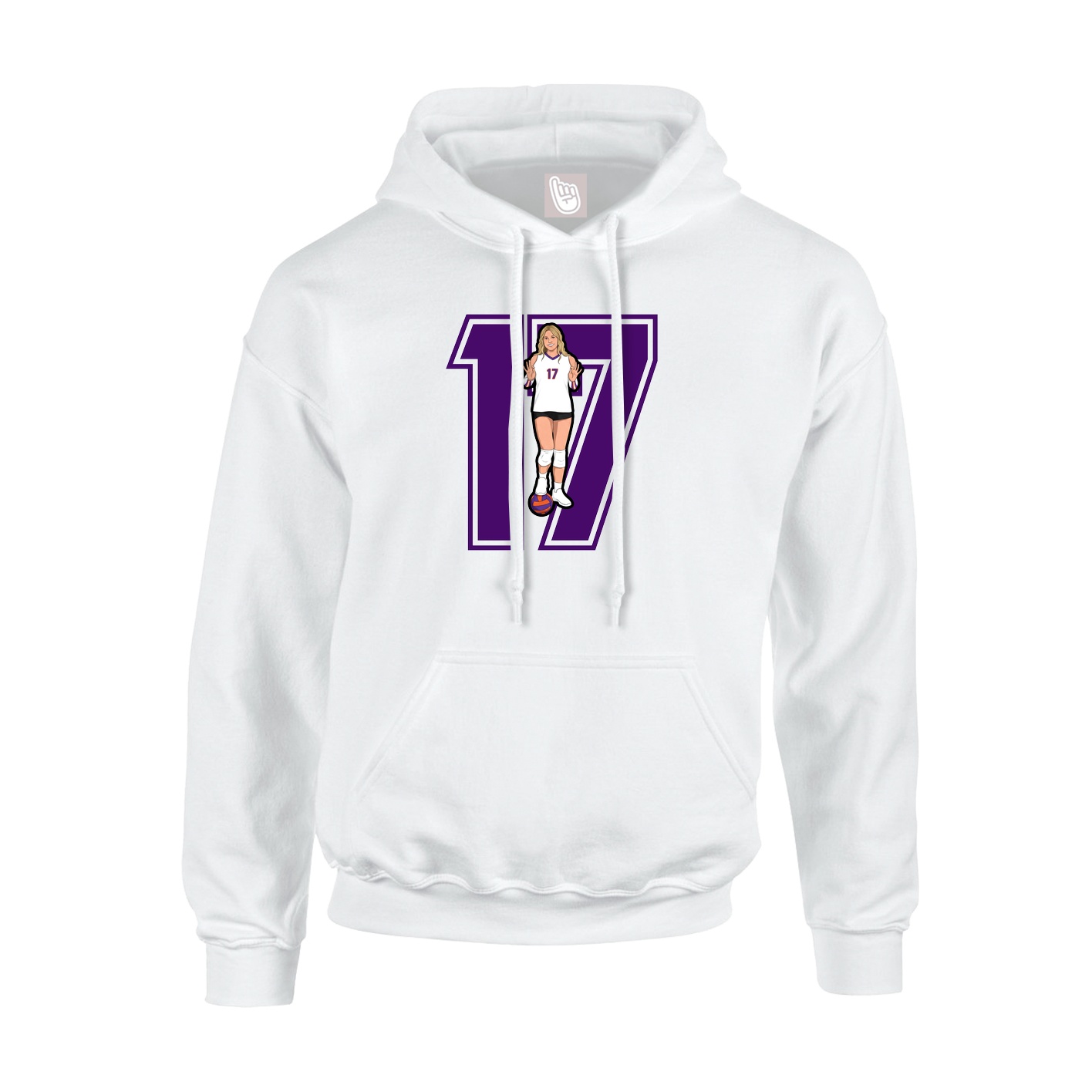 Hoodie — Number in White