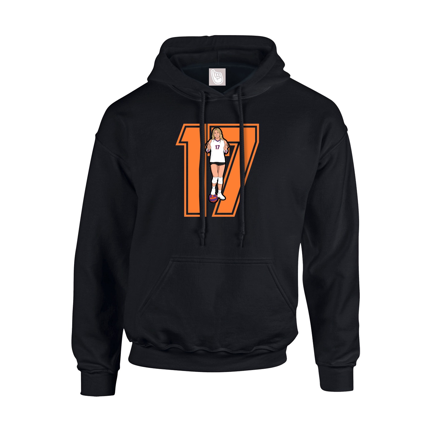 Youth Hoodie — Number in Black