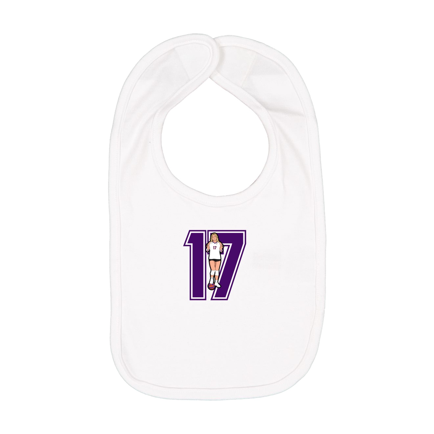 Infant Bib — Number in White