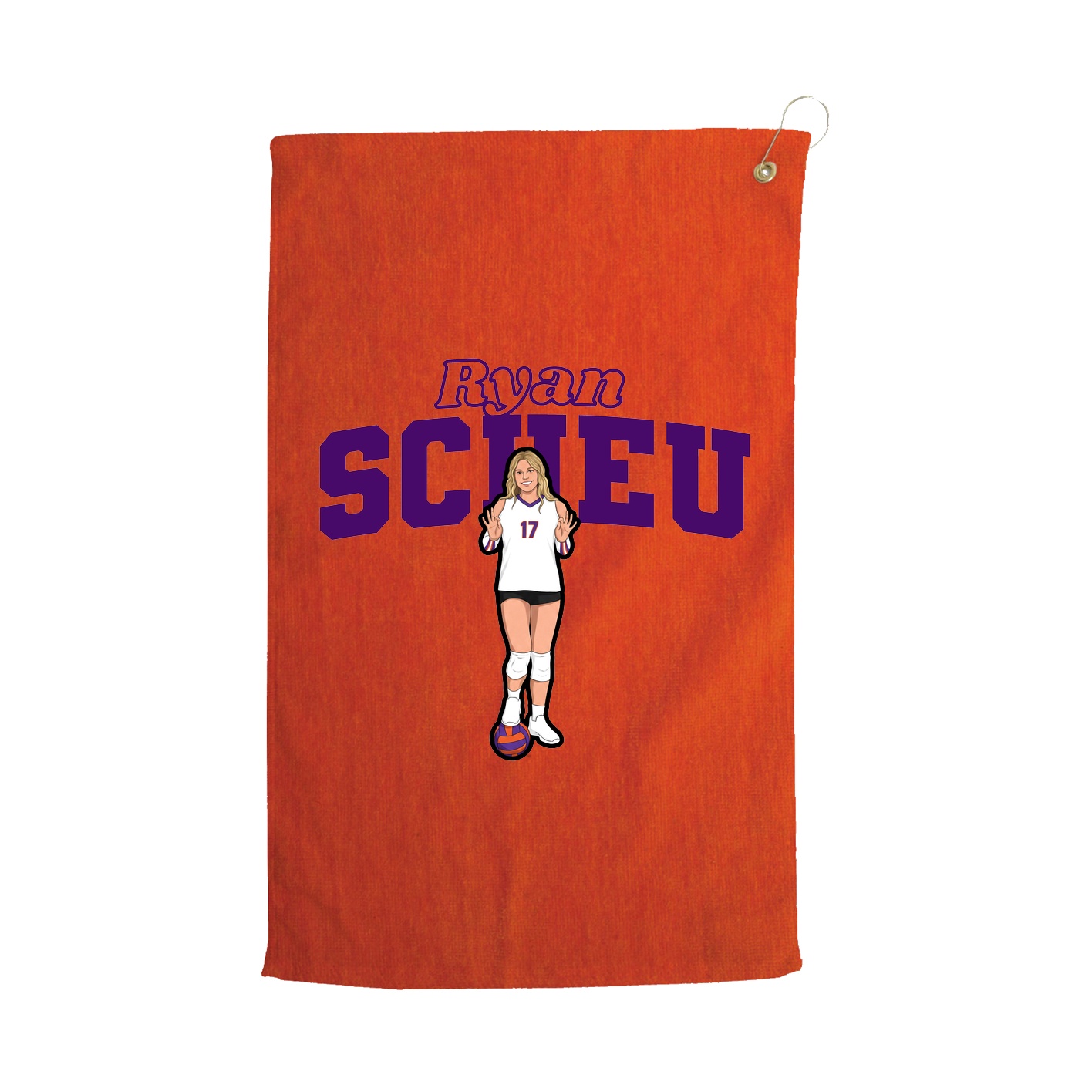Golf Towel — Name Arch in Orange