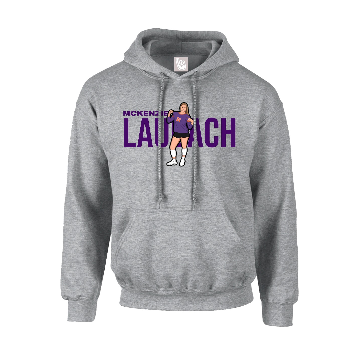 Youth Hoodie — Player Name in Grey
