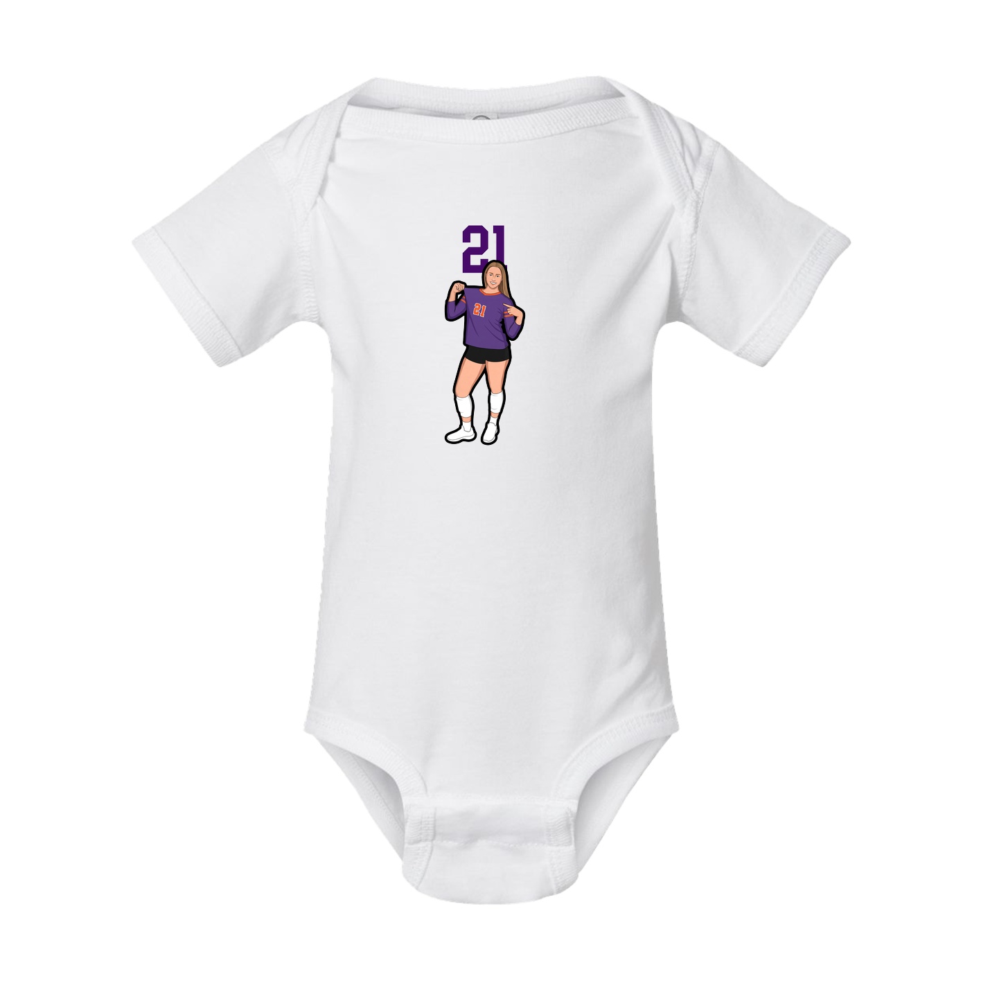 Baby Onesie — Number Top in White