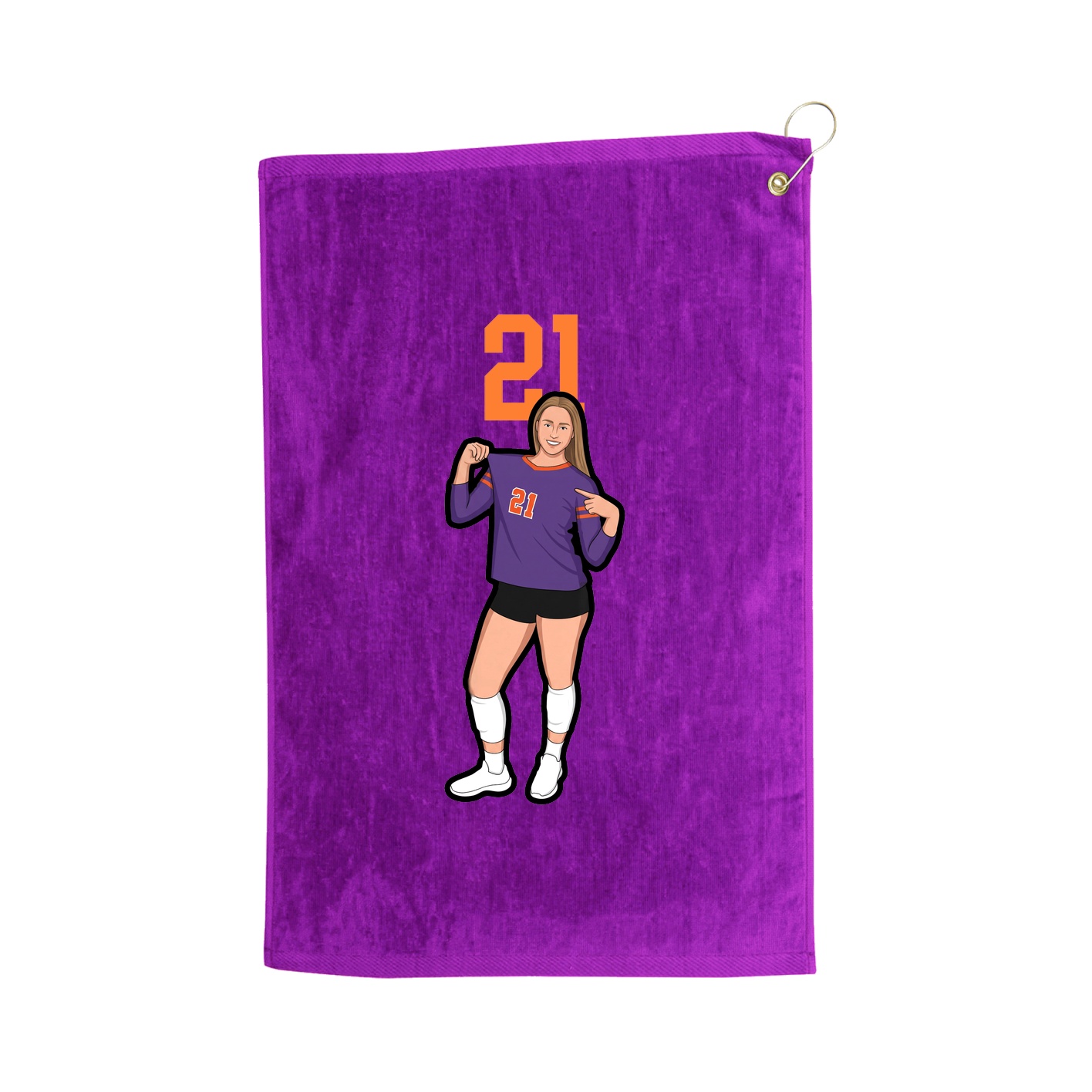 Golf Towel — Number Top in Purple