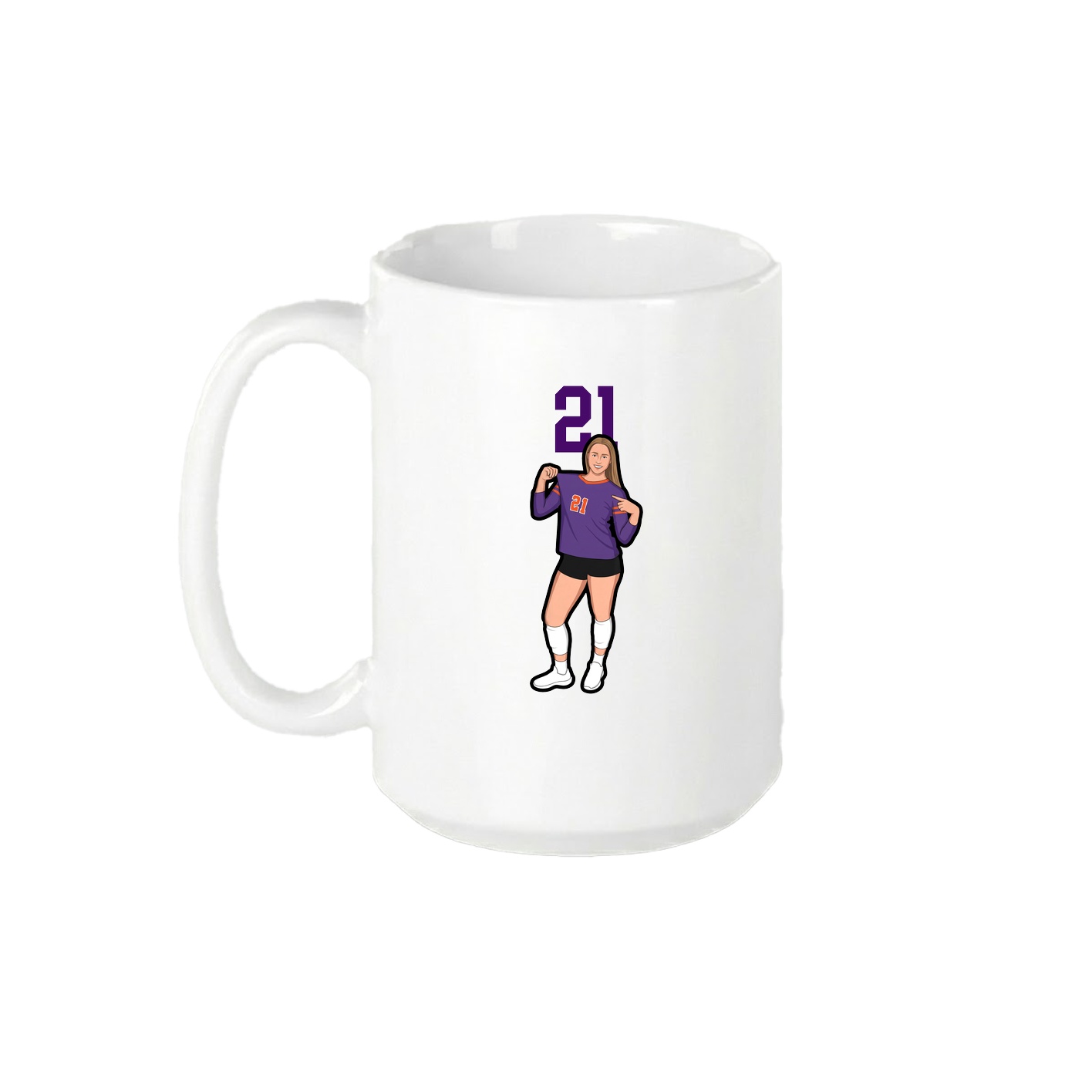 15oz Coffee Mug — Number Top in White