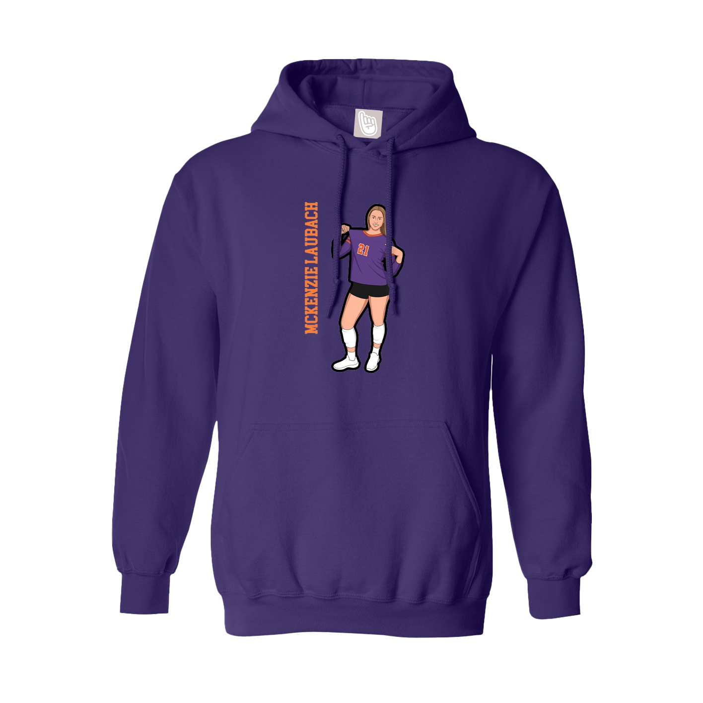 Youth Hoodie — Name Vertical in Purple