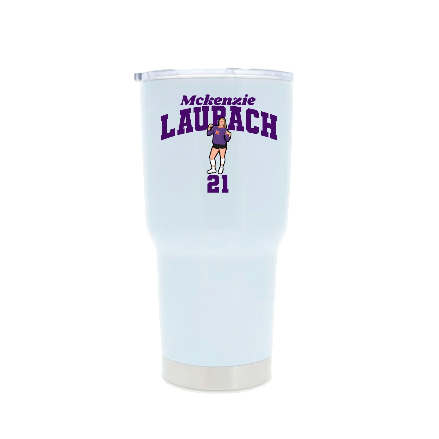 30oz Stainless Steel Tumbler — Signature Arch in White