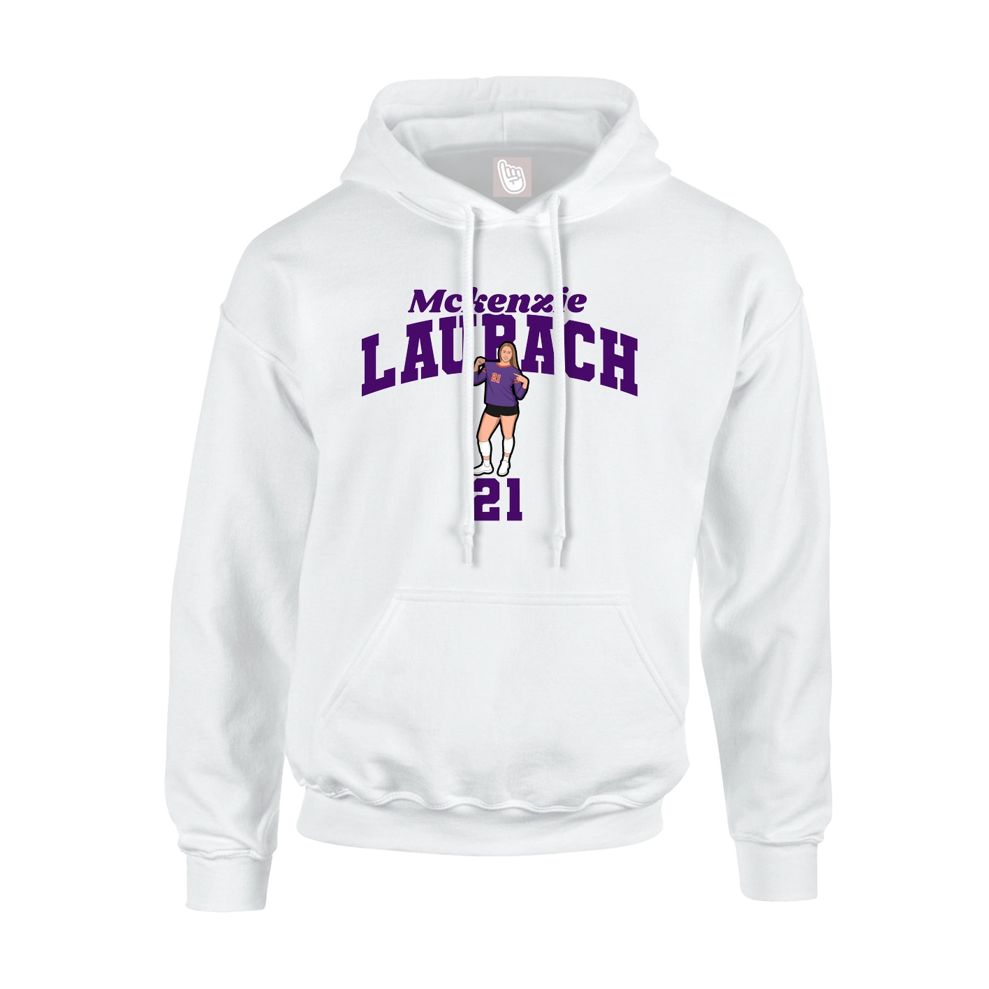 Youth Hoodie — Signature Arch in White