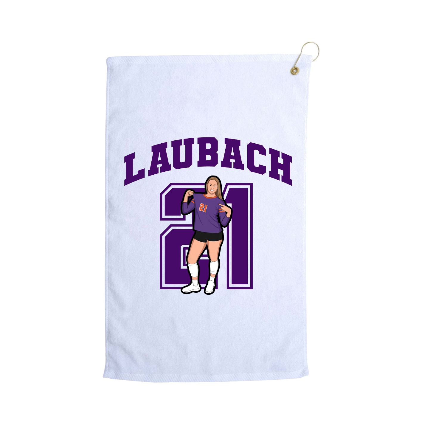 Golf Towel — Number in White