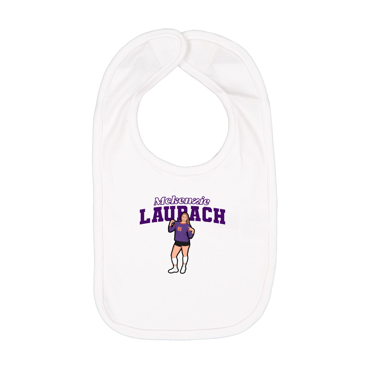 Infant Bib — Name Arch in White