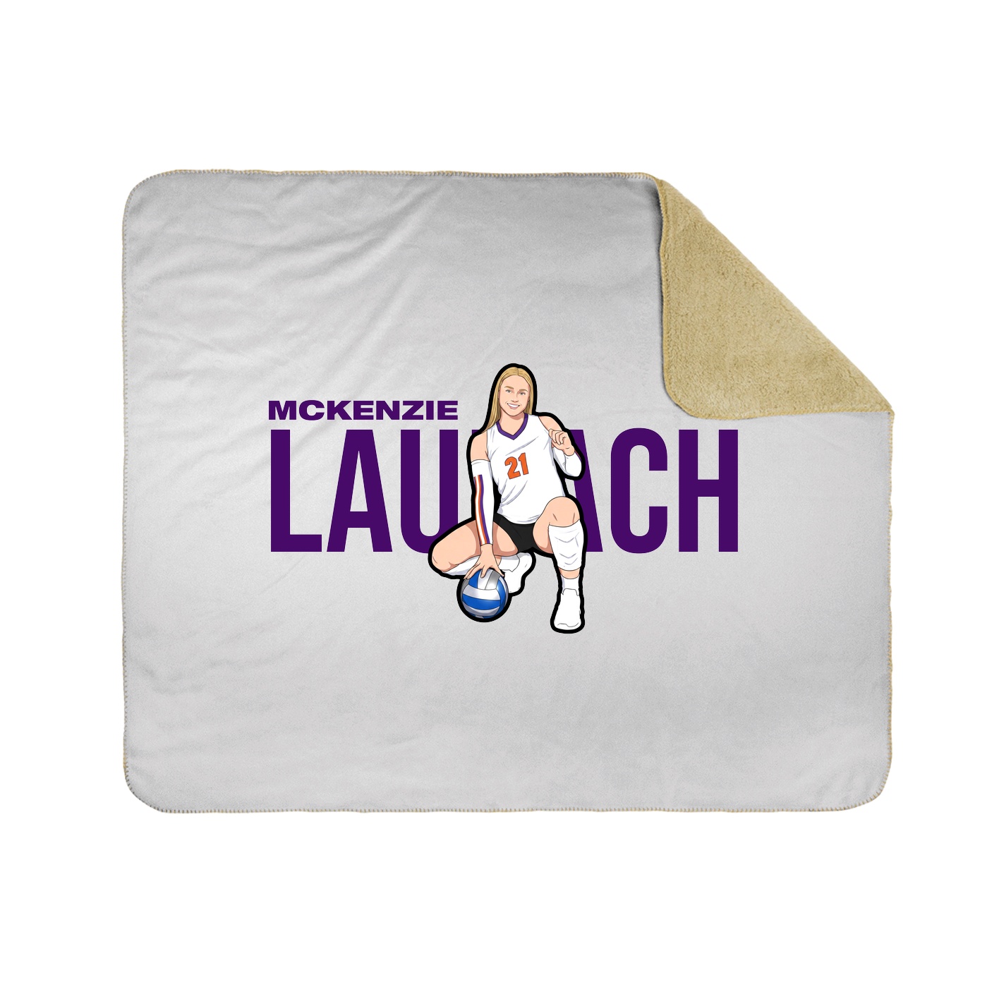 Throw Blanket — Player Name in White