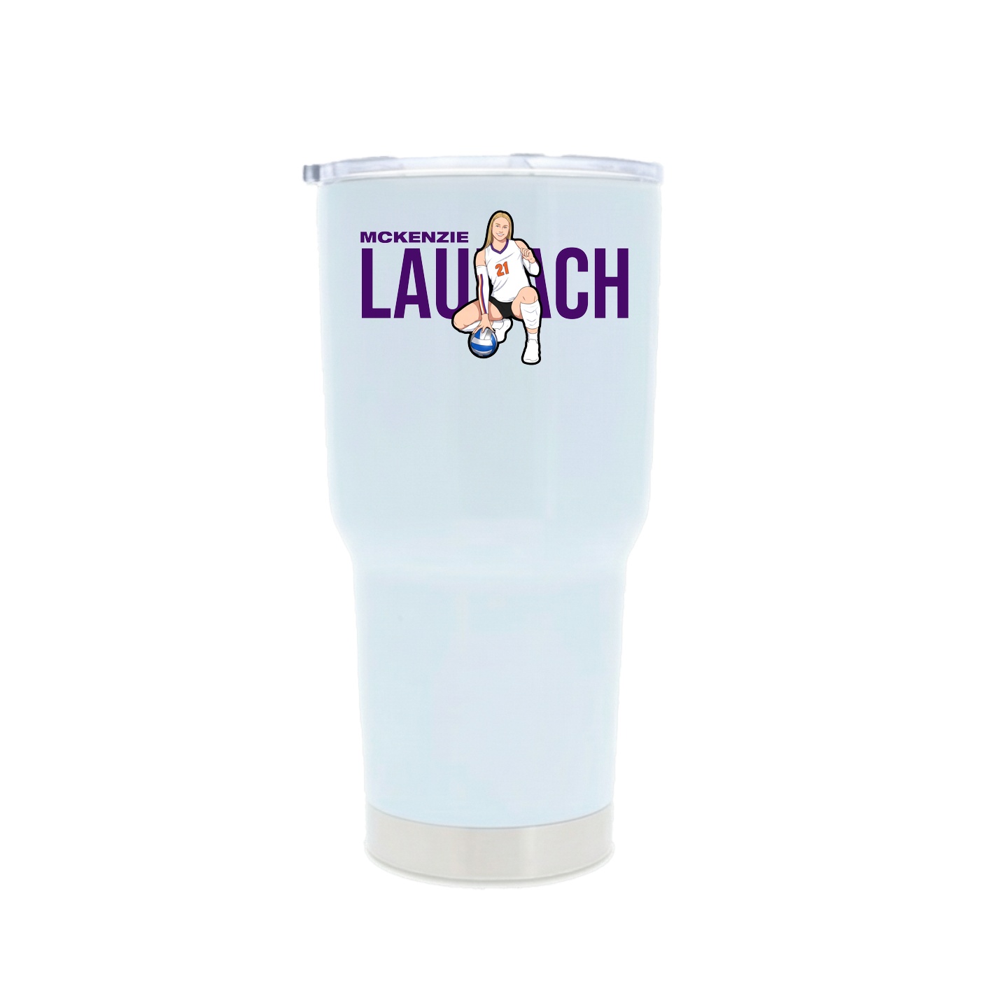 30oz Stainless Steel Tumbler — Player Name in White