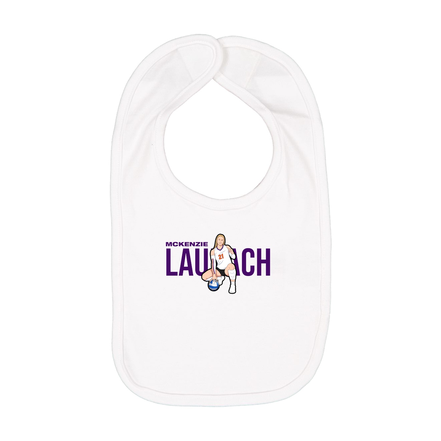 Infant Bib — Player Name in White