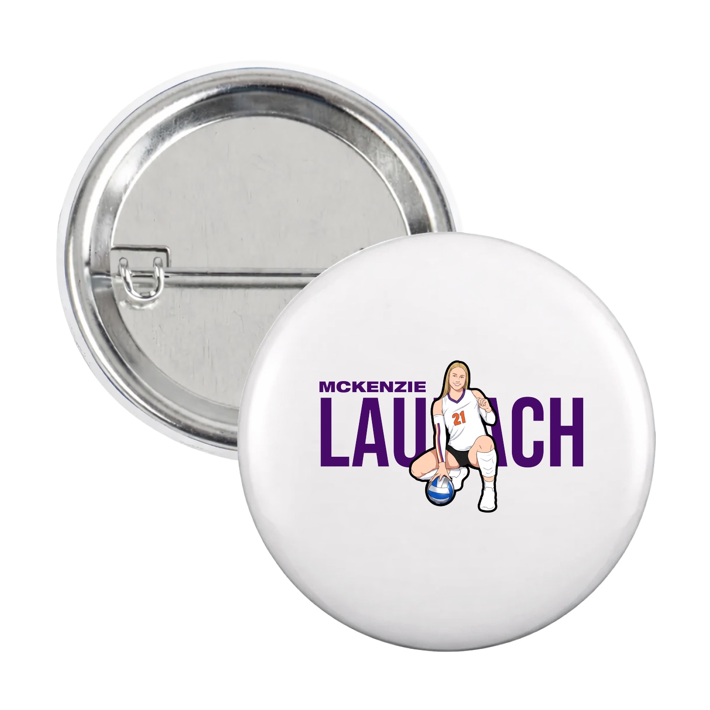 Game Day Button — Player Name in White
