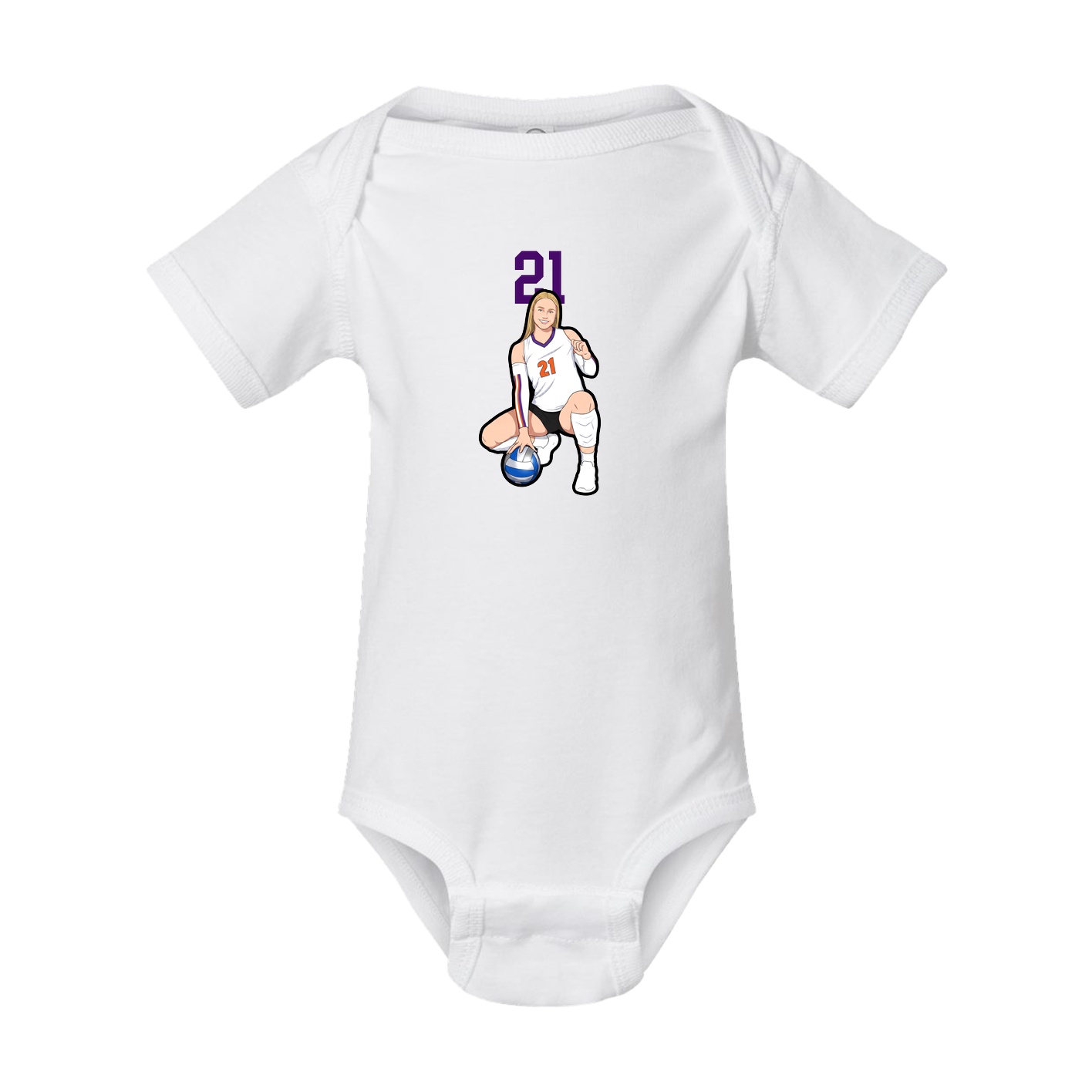 Baby Onesie — Number Top in White