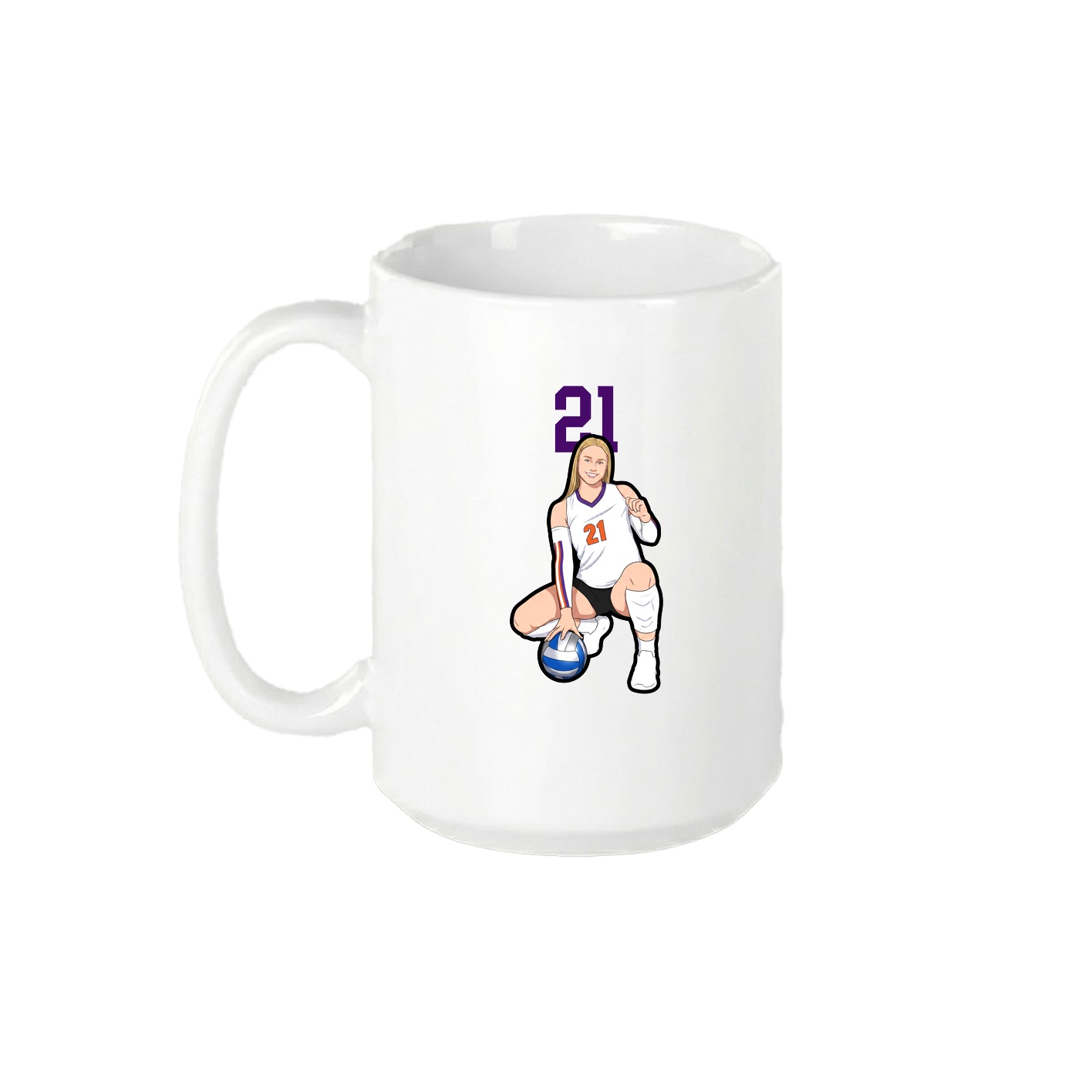 15oz Coffee Mug — Number Top in White