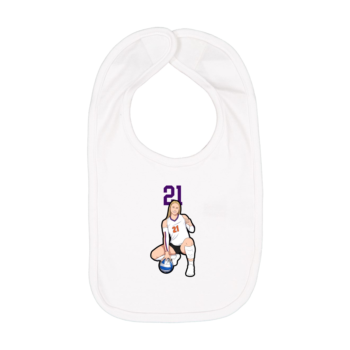Infant Bib — Number Top in White