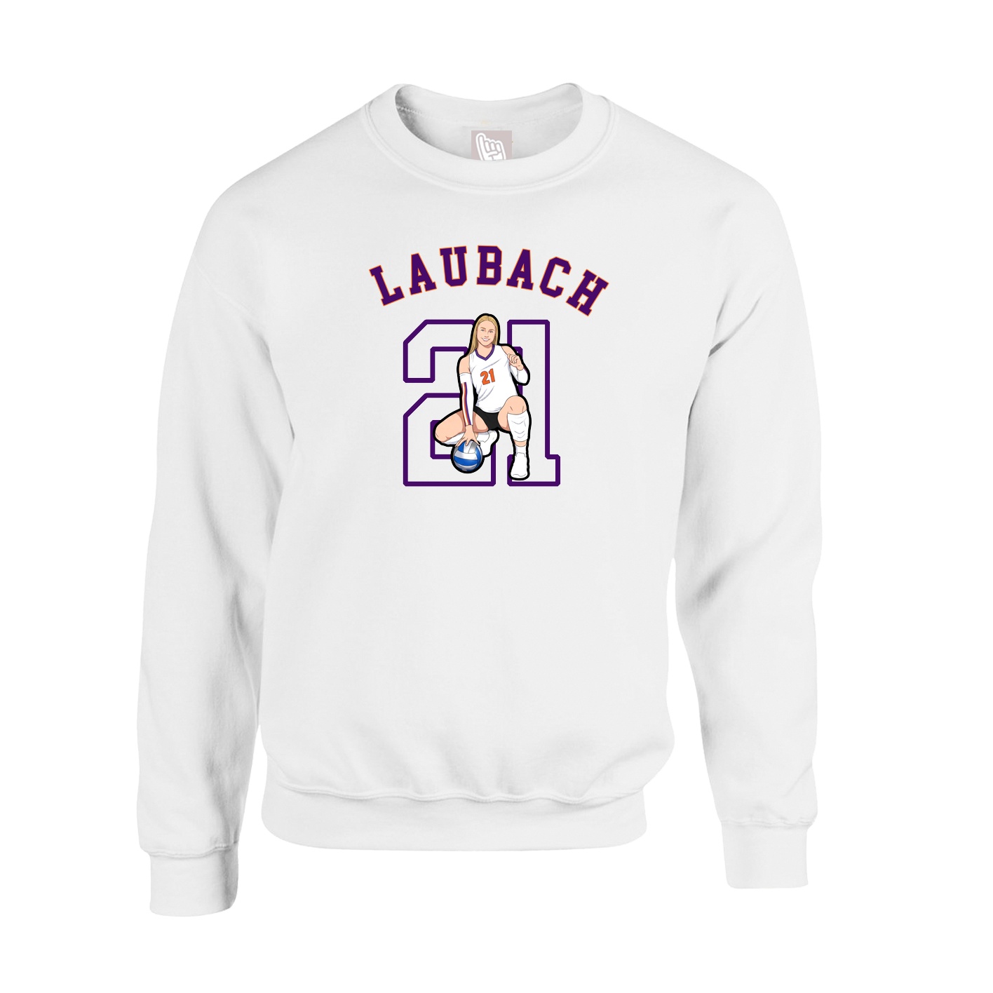 Fleece Crew — Shirsey Arch in White