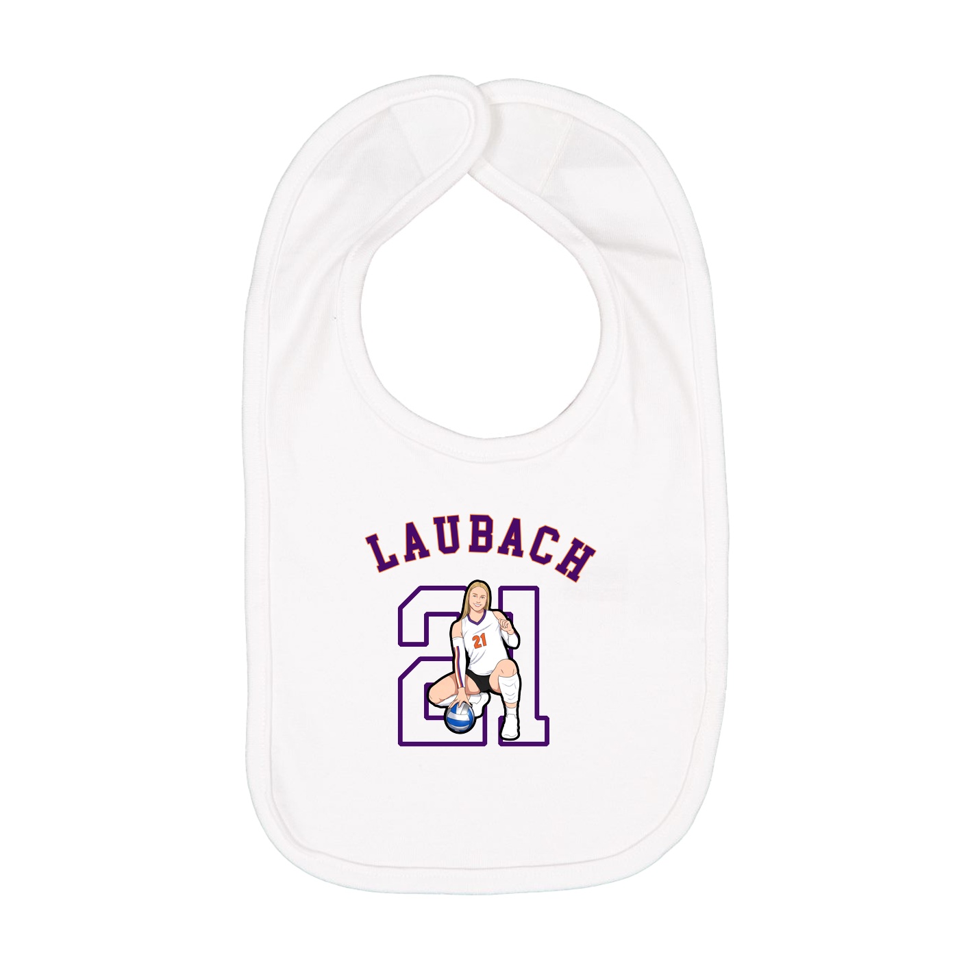 Infant Bib — Shirsey Arch in White