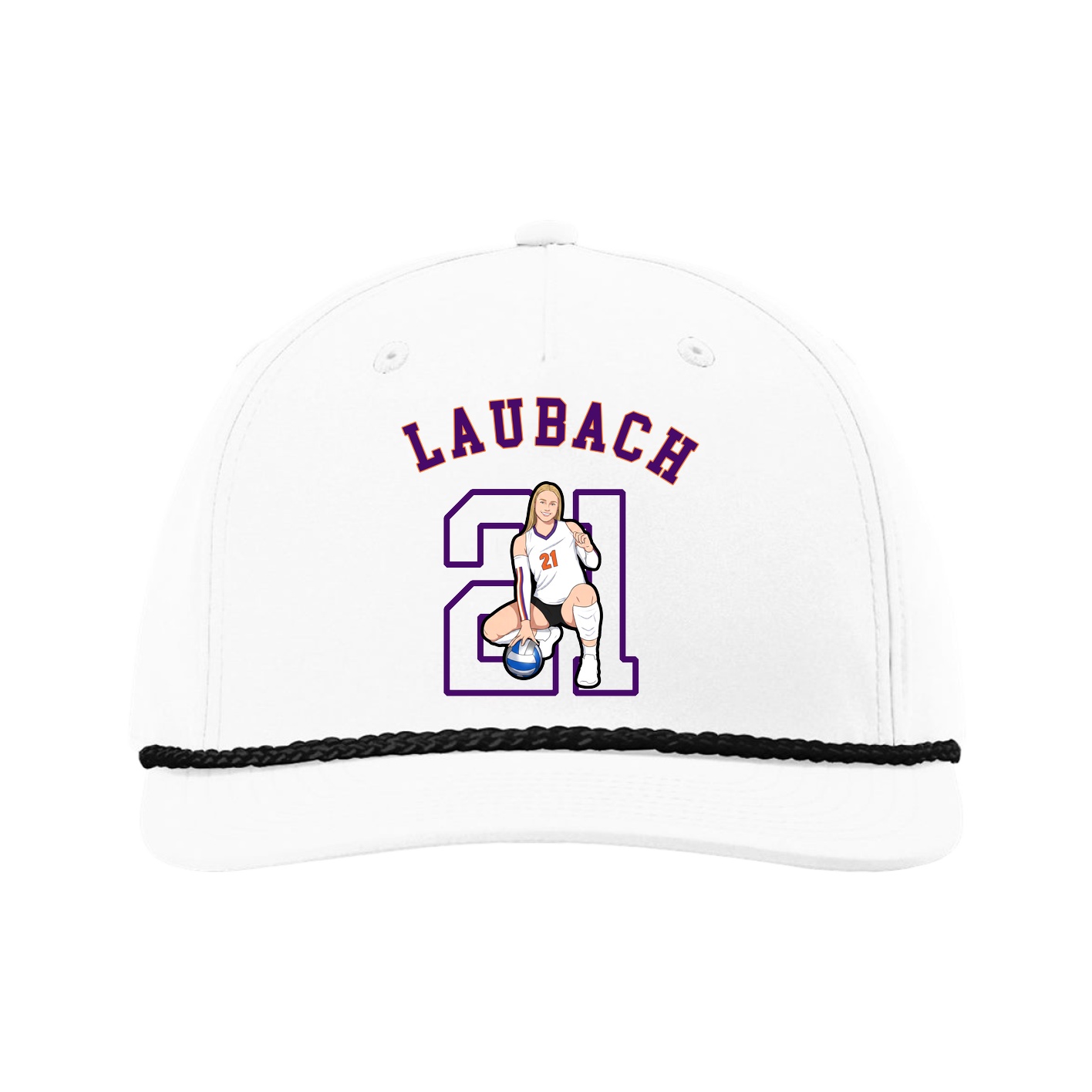 Five-Panel Classic Rope Cap — Shirsey Arch in White