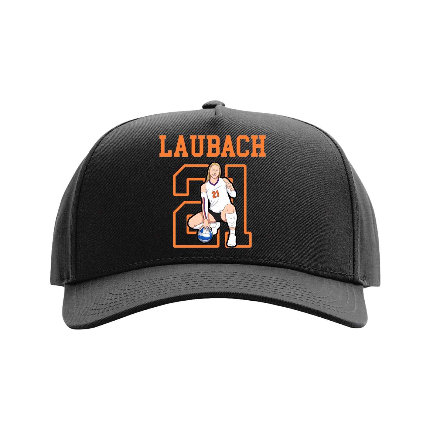 Full Fabric Five-Panel Champ Cap — Shirsey in Black