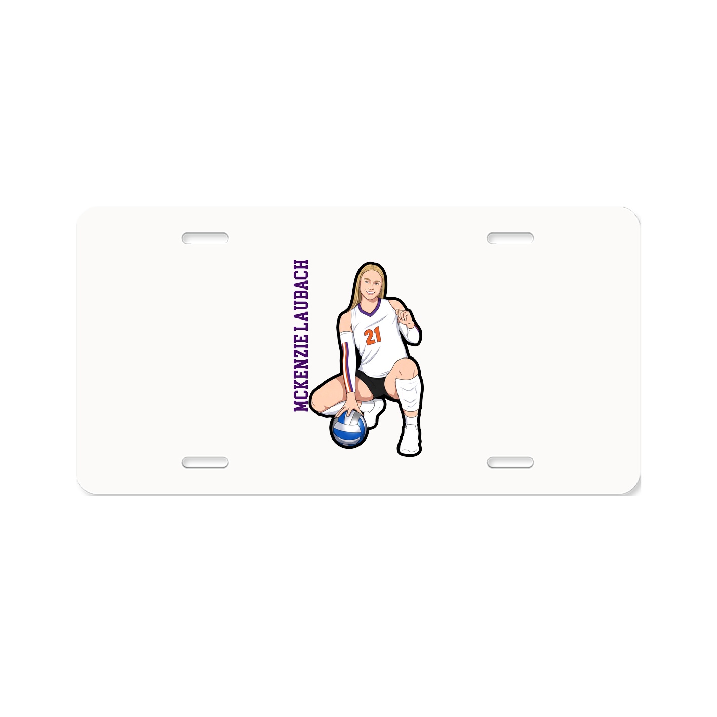 License Plate — Name Vertical in Classic