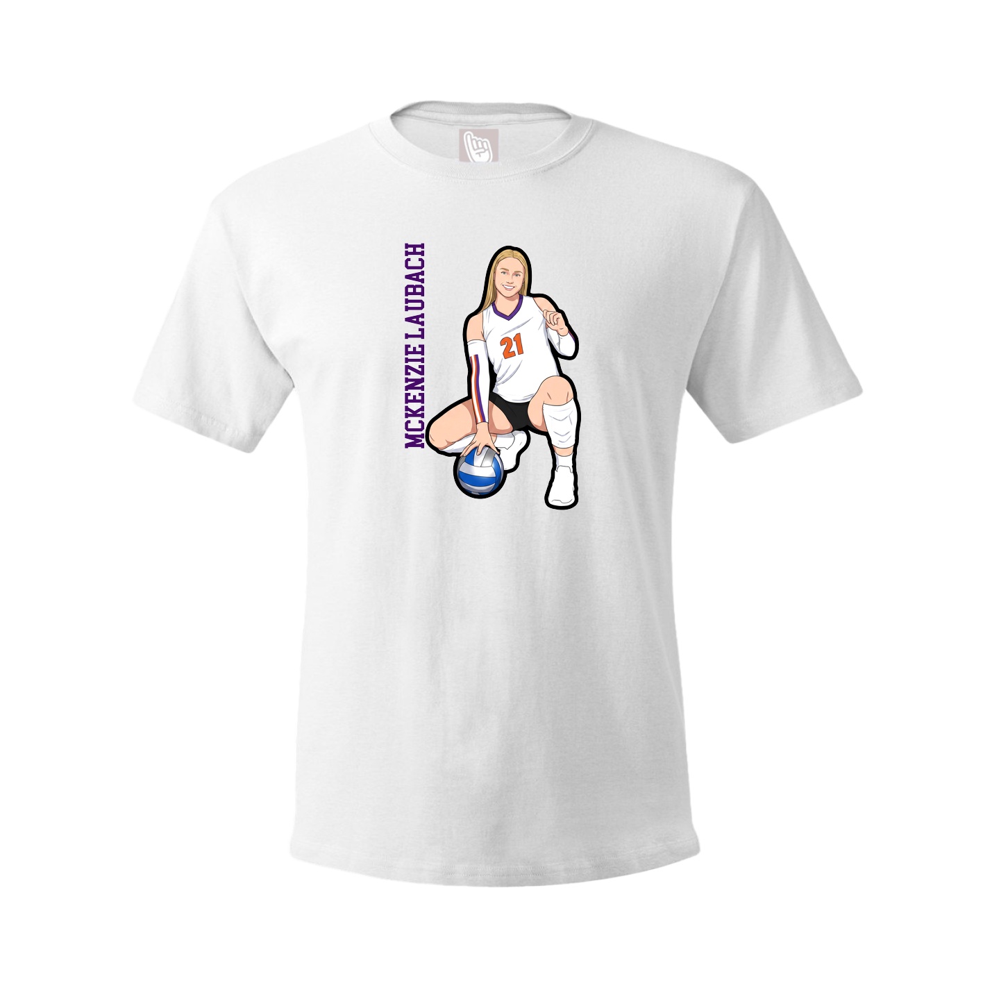Tee — Name Vertical in White