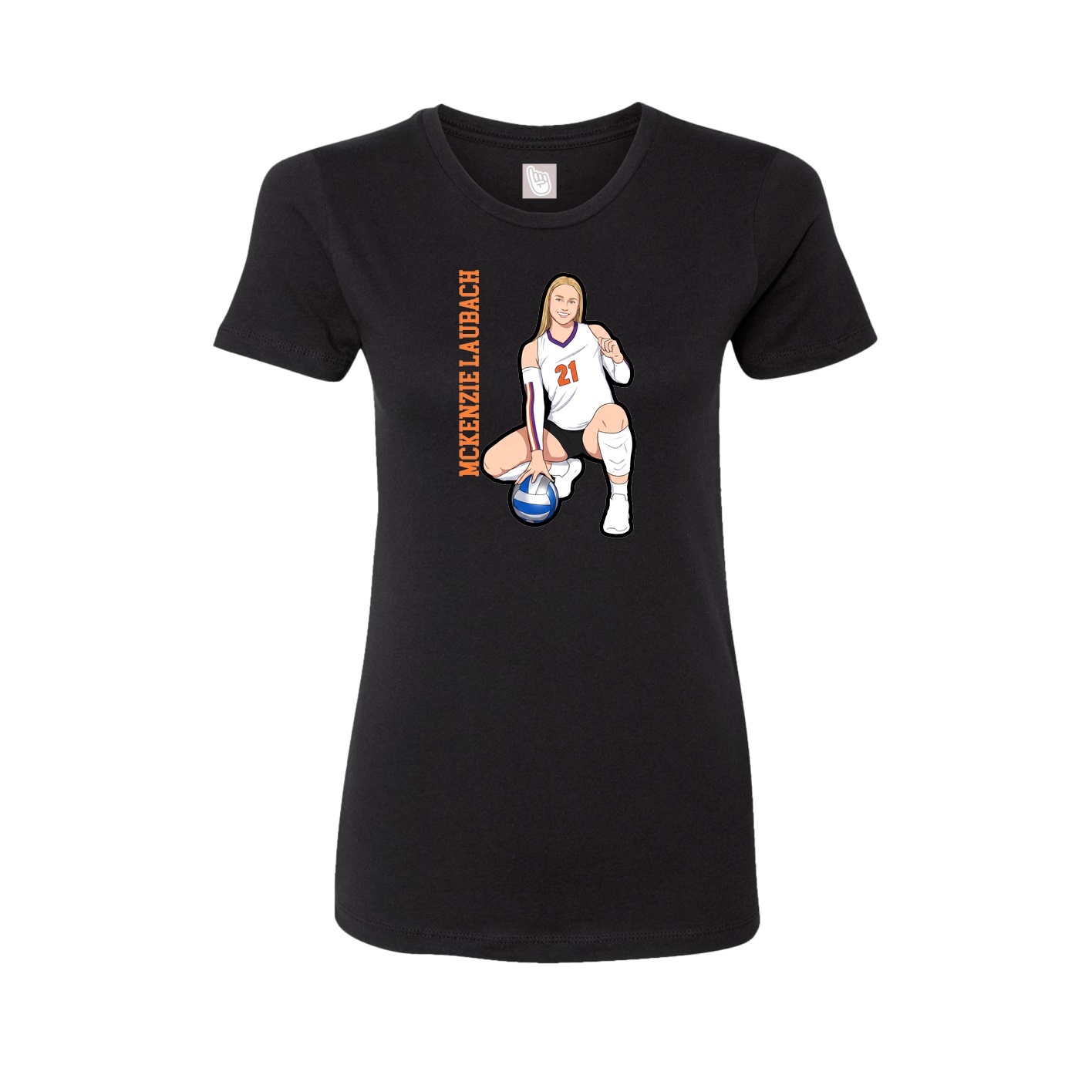 Womens Tee — Name Vertical in Black
