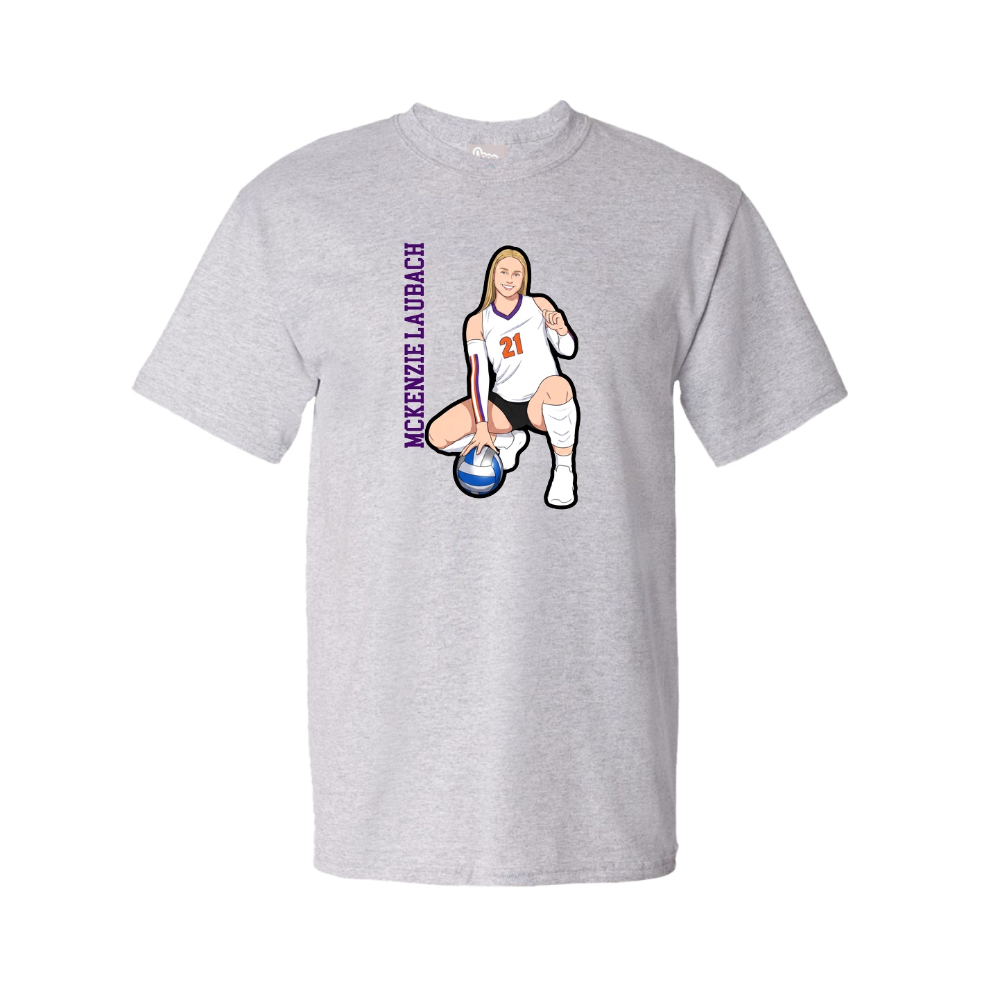 Youth Tee — Name Vertical in Grey