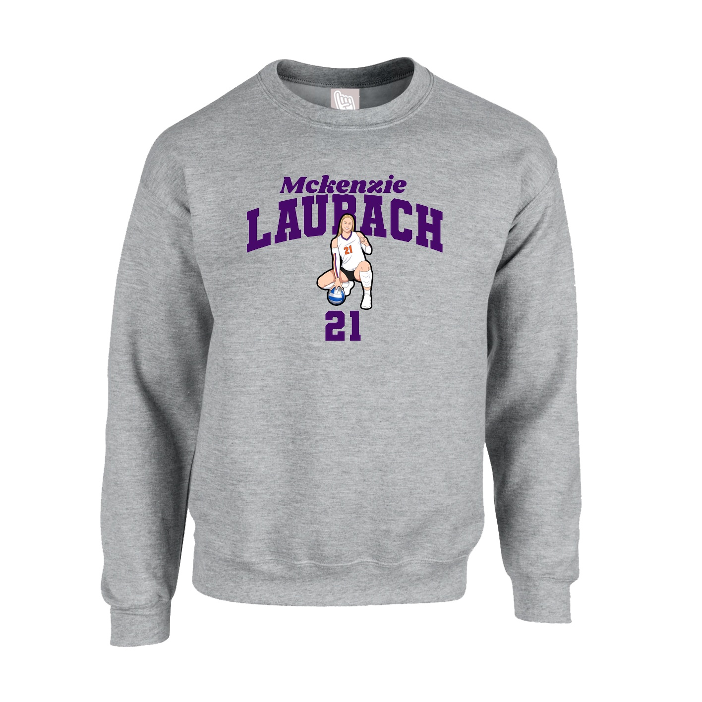 Fleece Crew — Signature Arch in Grey