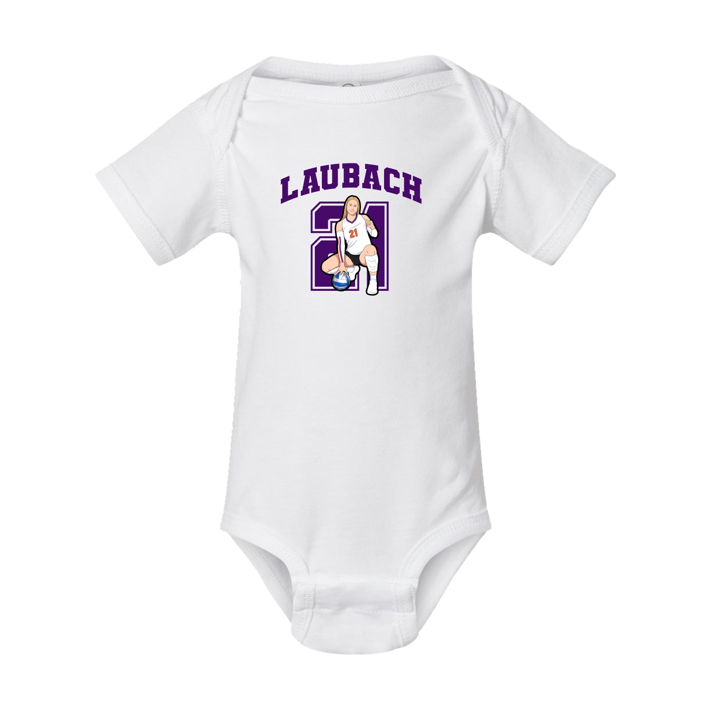Baby Onesie — Number in White