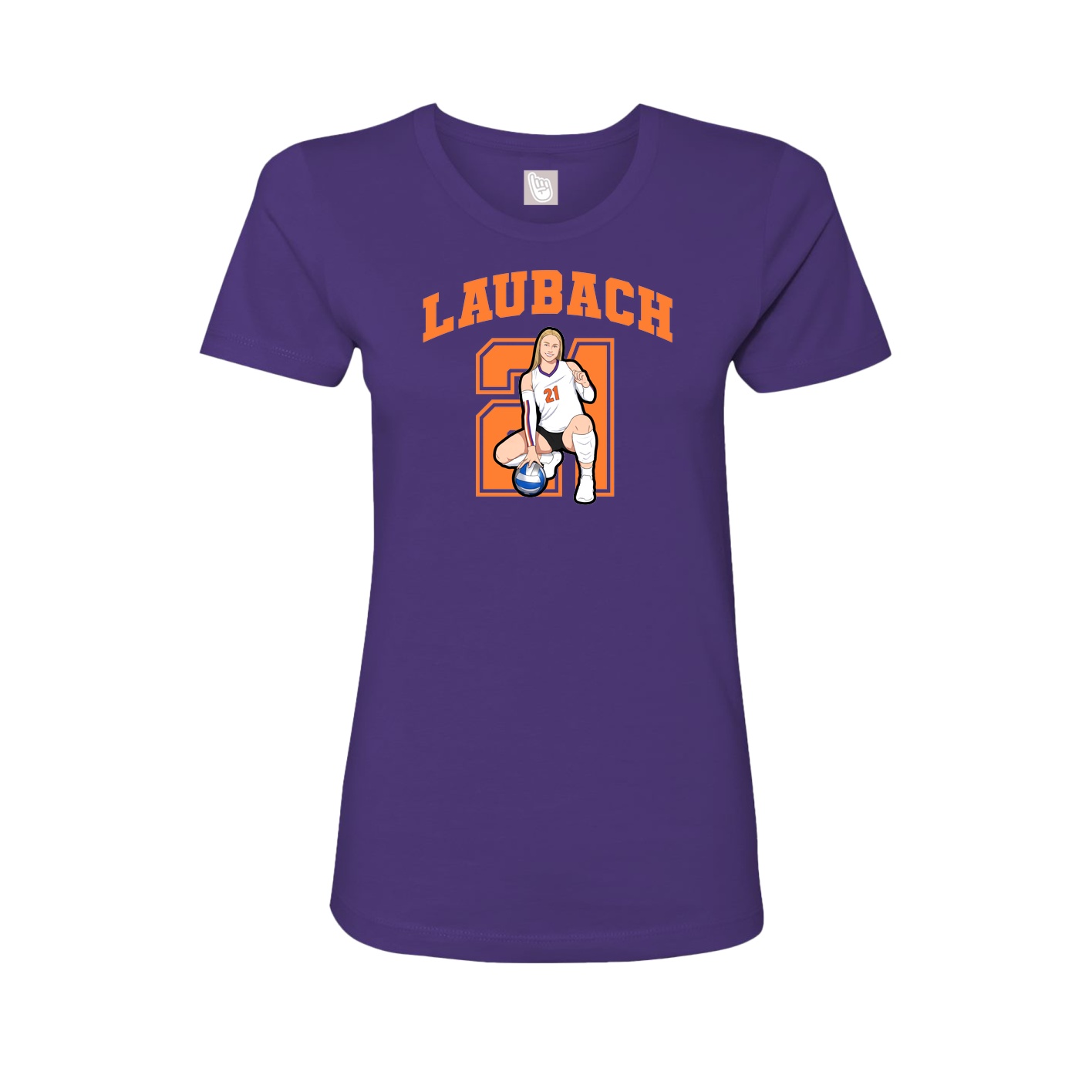 Womens Tee — Number in Purple