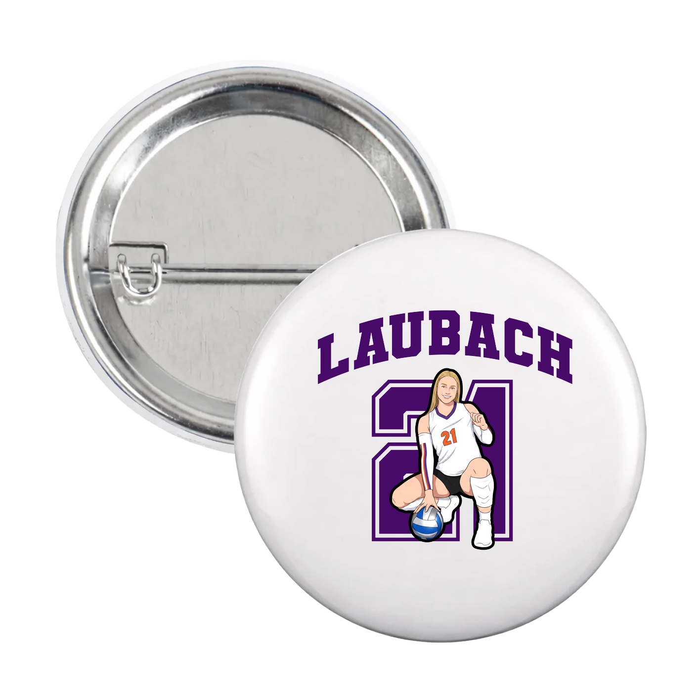 Game Day Button — Number in White