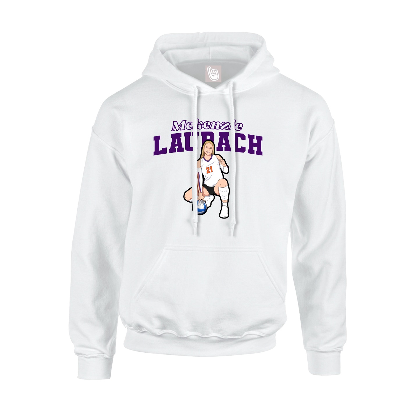 Hoodie — Name Arch in White