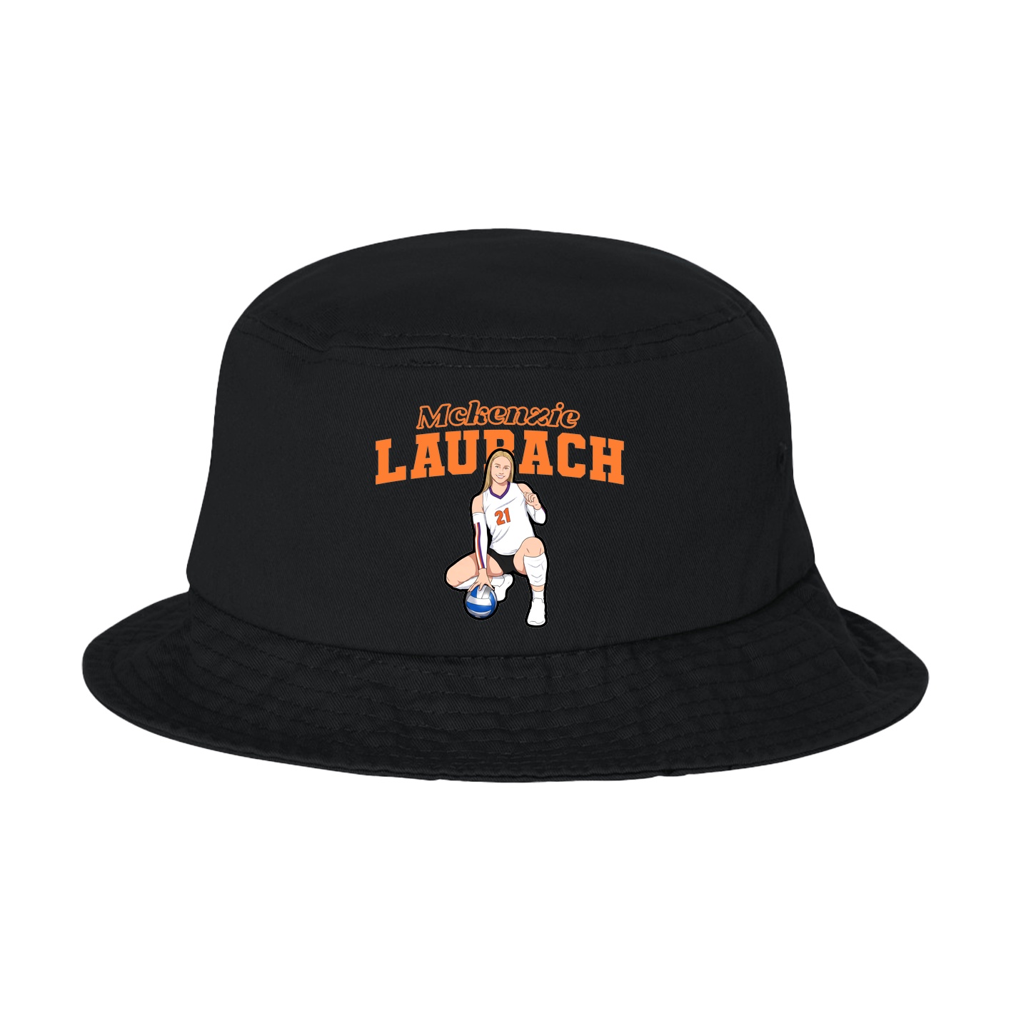 Bucket Cap — Name Arch in Black