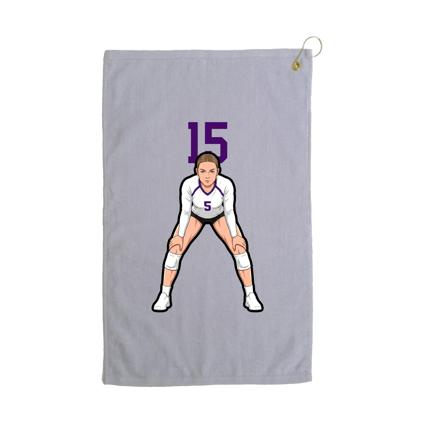 Golf Towel — Number Top in Grey