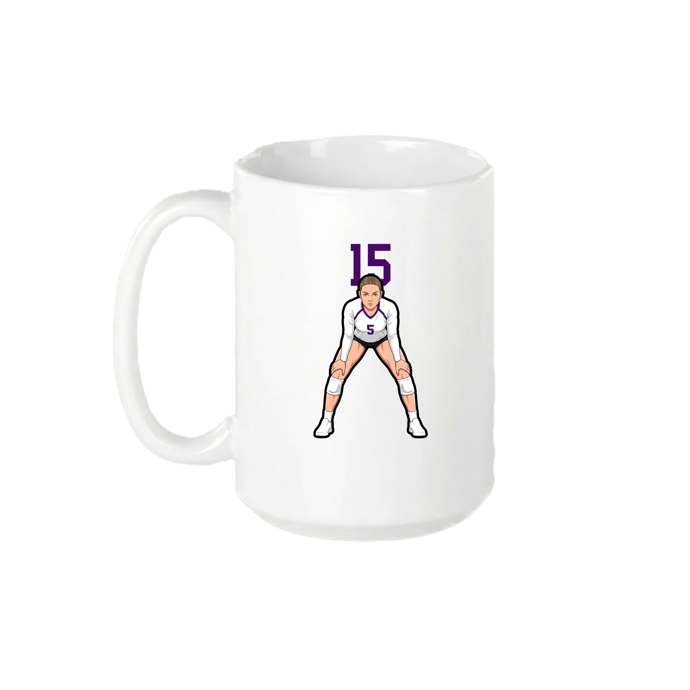 15oz Coffee Mug — Number Top in White
