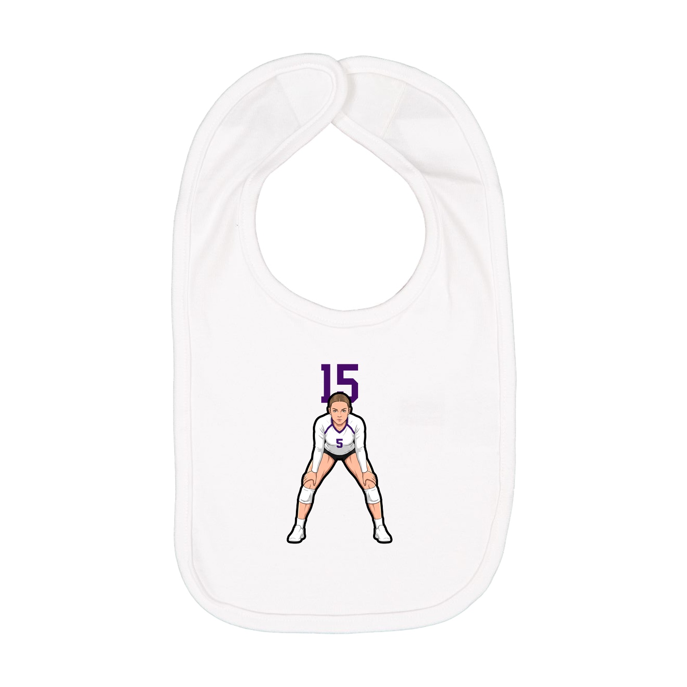 Infant Bib — Number Top in White