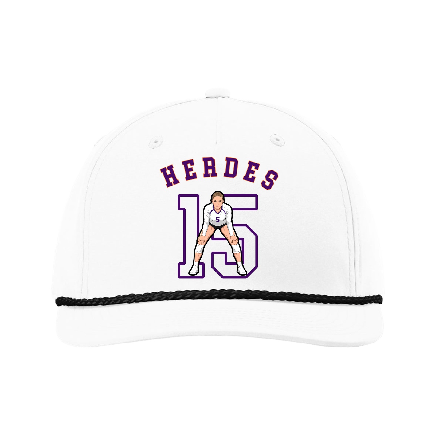 Five-Panel Classic Rope Cap — Shirsey Arch in White