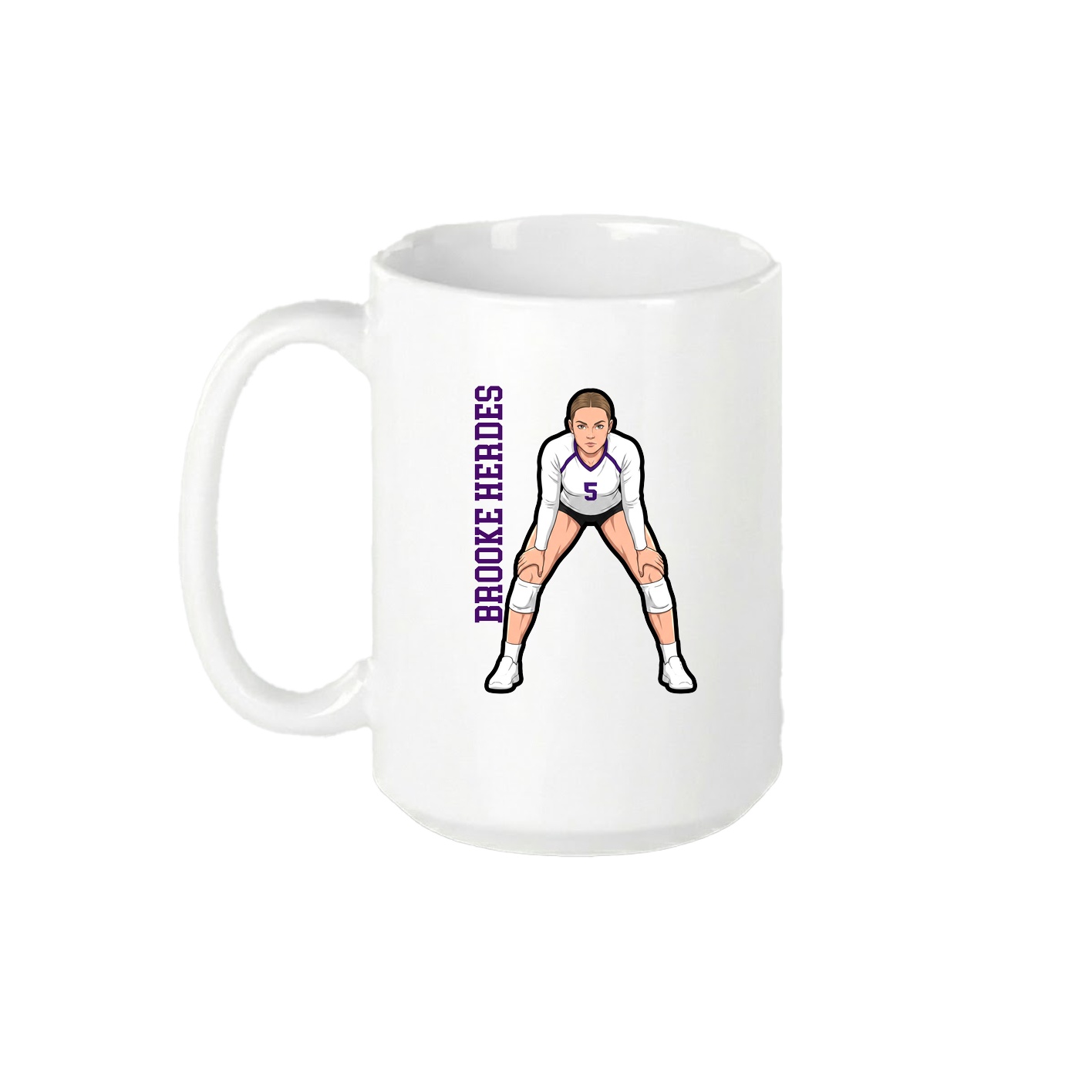 15oz Coffee Mug — Name Vertical in White