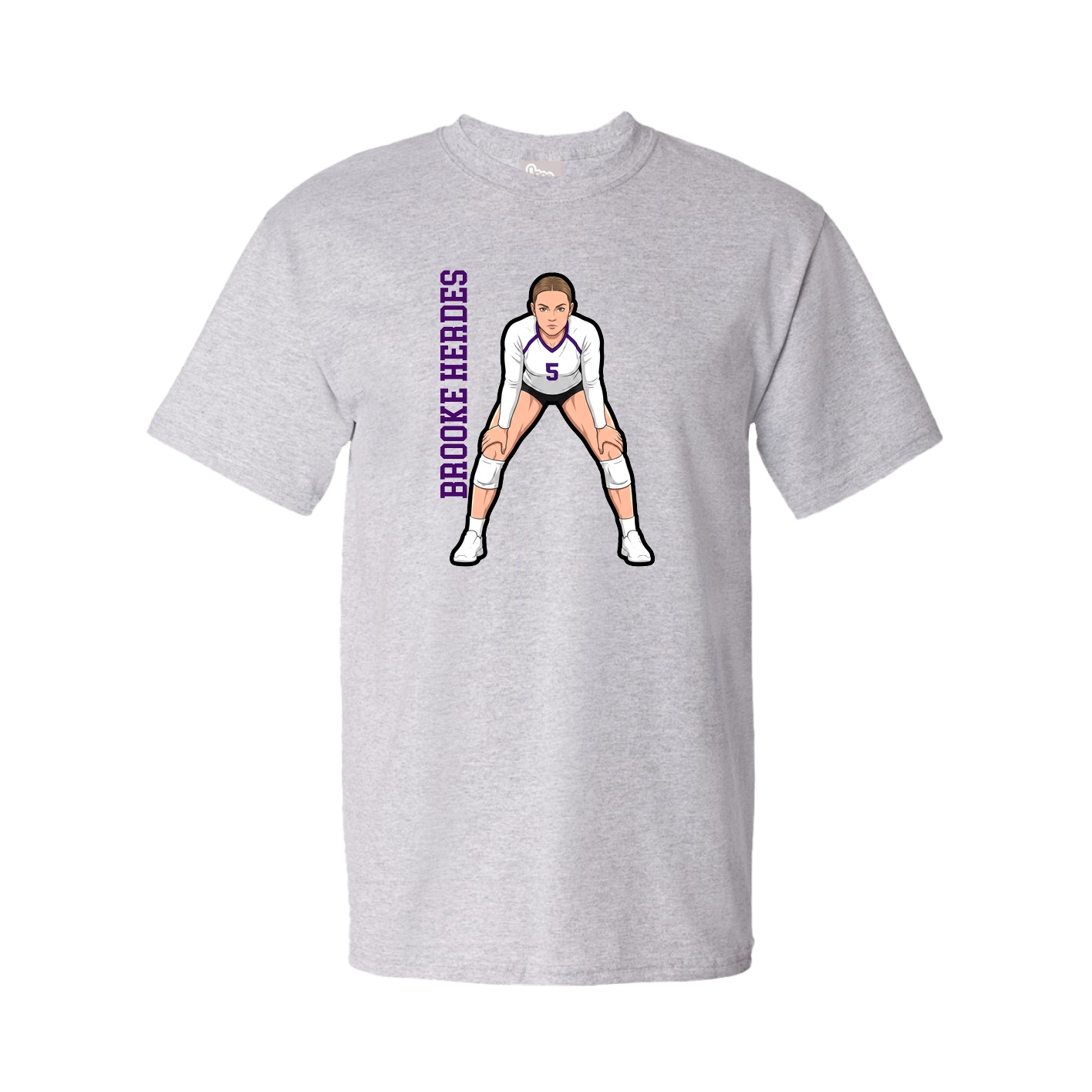 Tee — Name Vertical in Grey