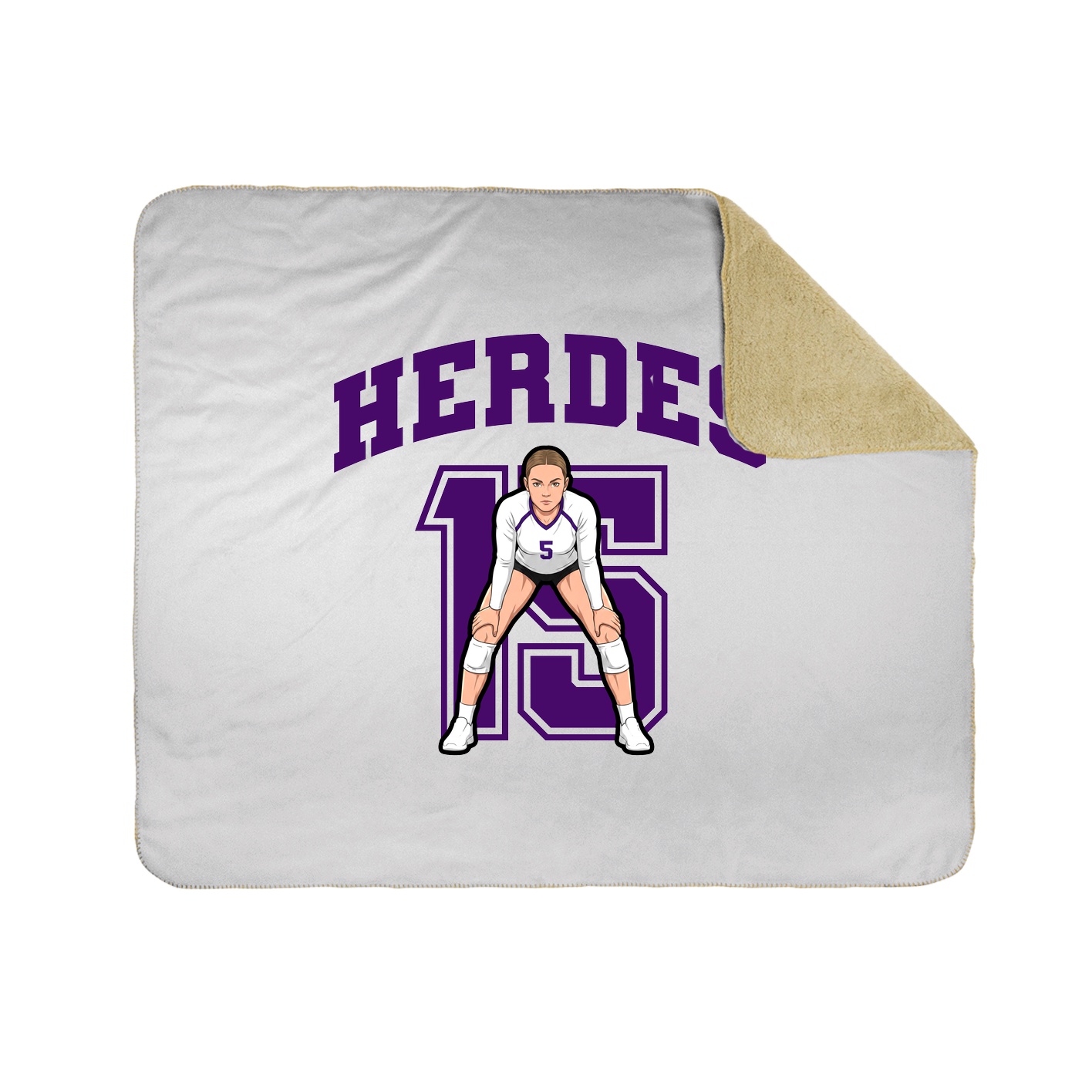 Throw Blanket — Number in White