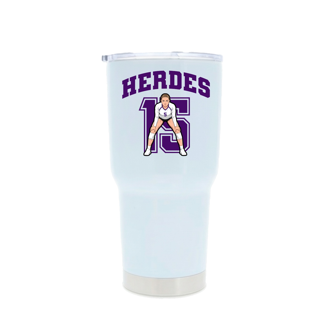 30oz Stainless Steel Tumbler — Number in White